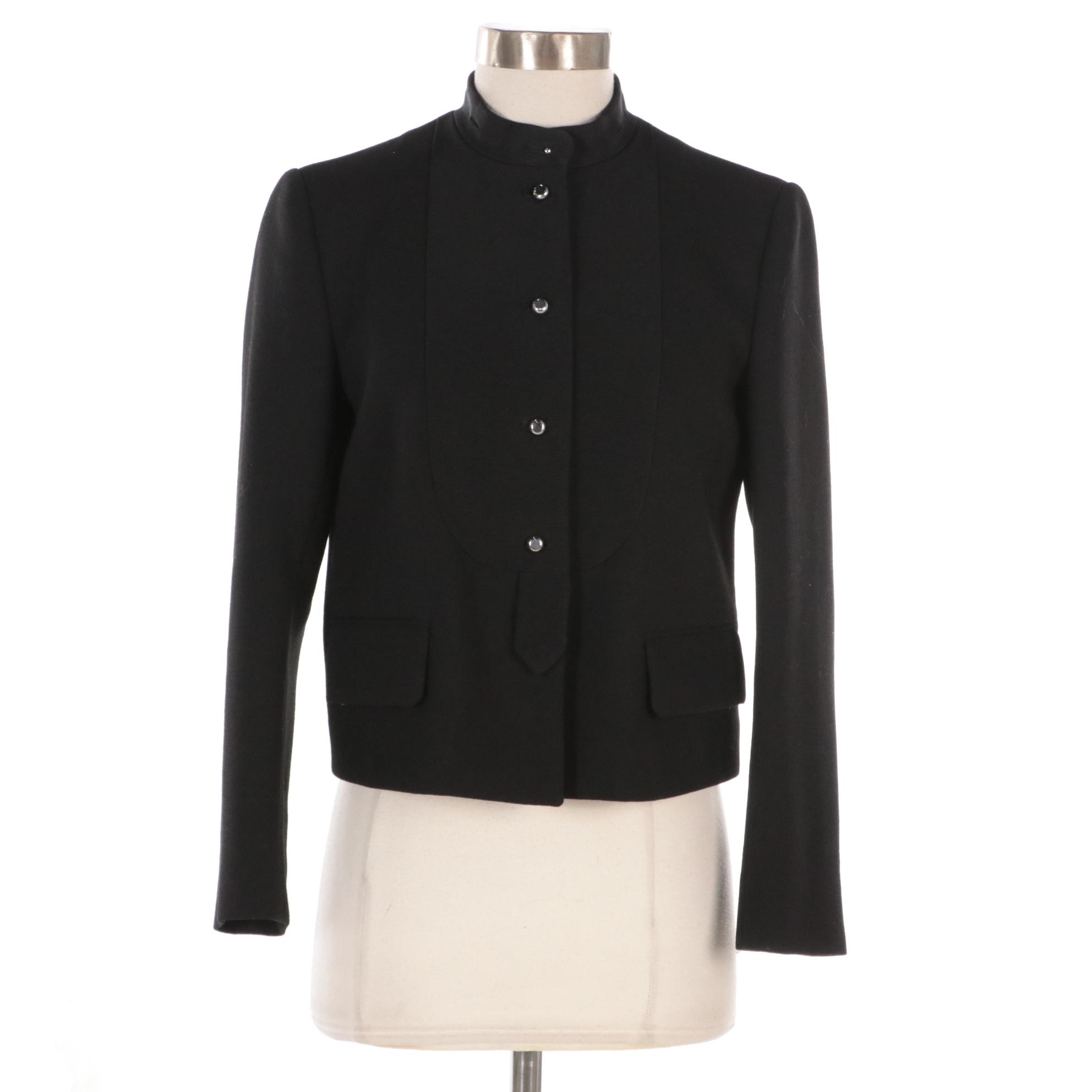 Prada Black Wool Button-Front Suit Jacket