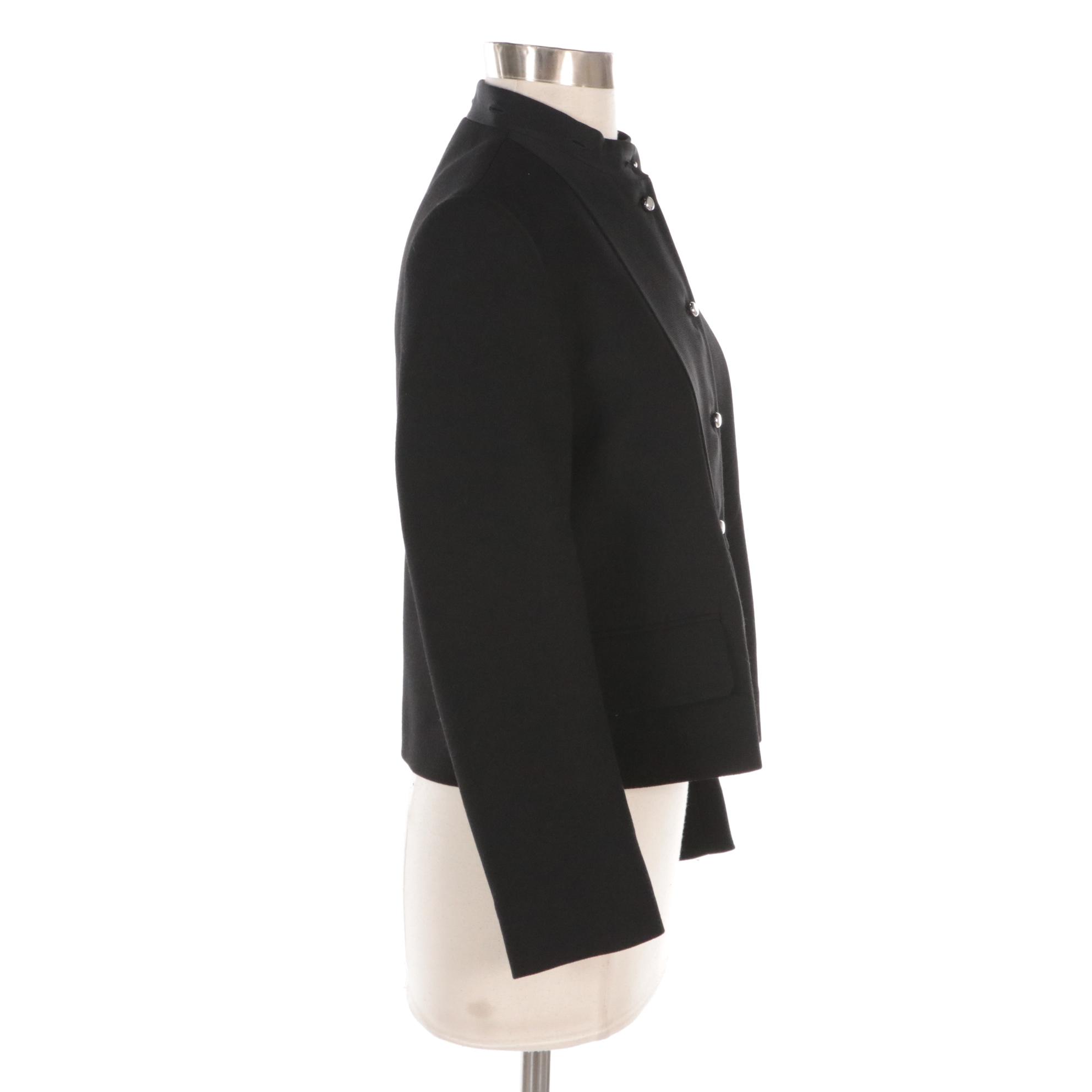 Prada Black Wool Button-Front Suit Jacket