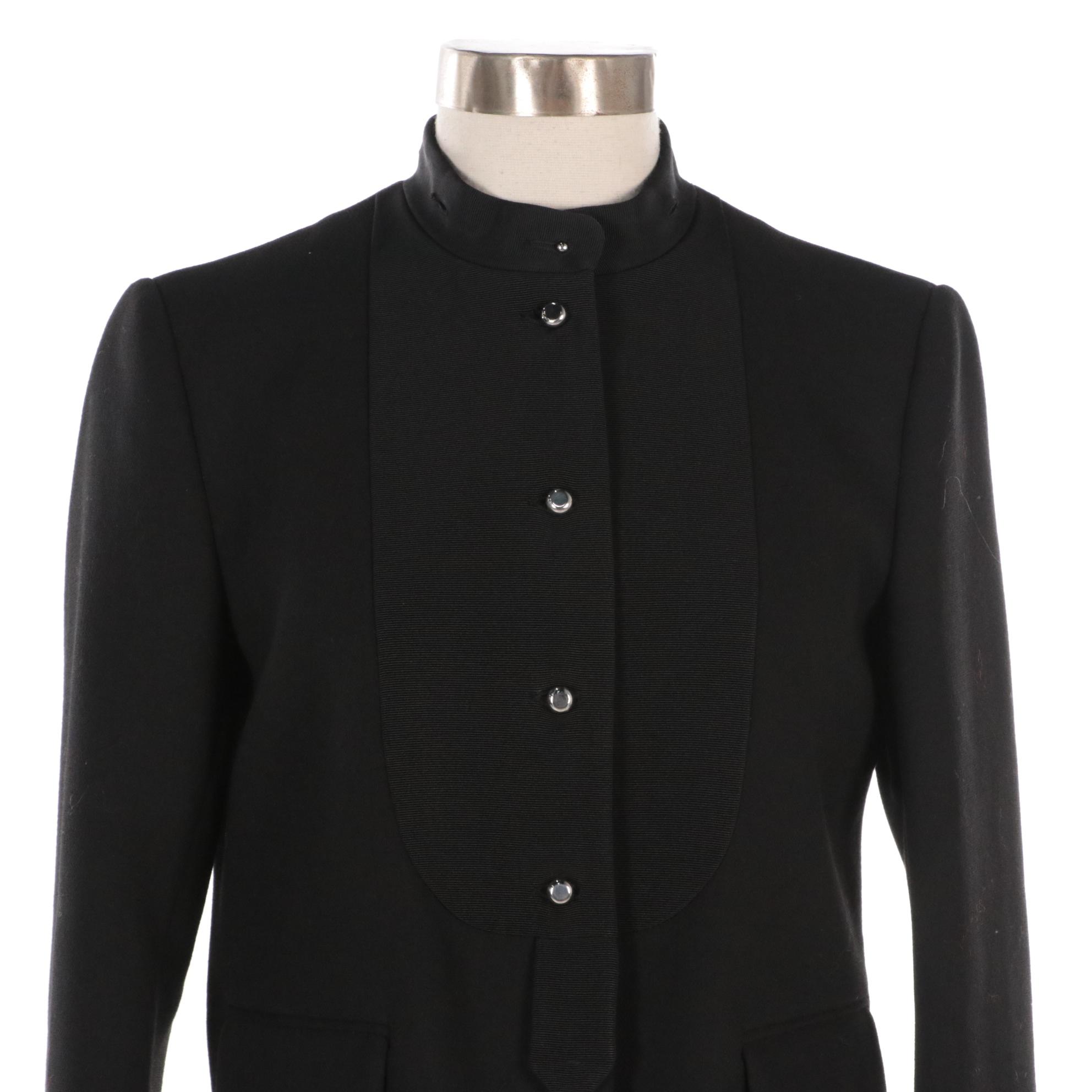 Prada Black Wool Button-Front Suit Jacket