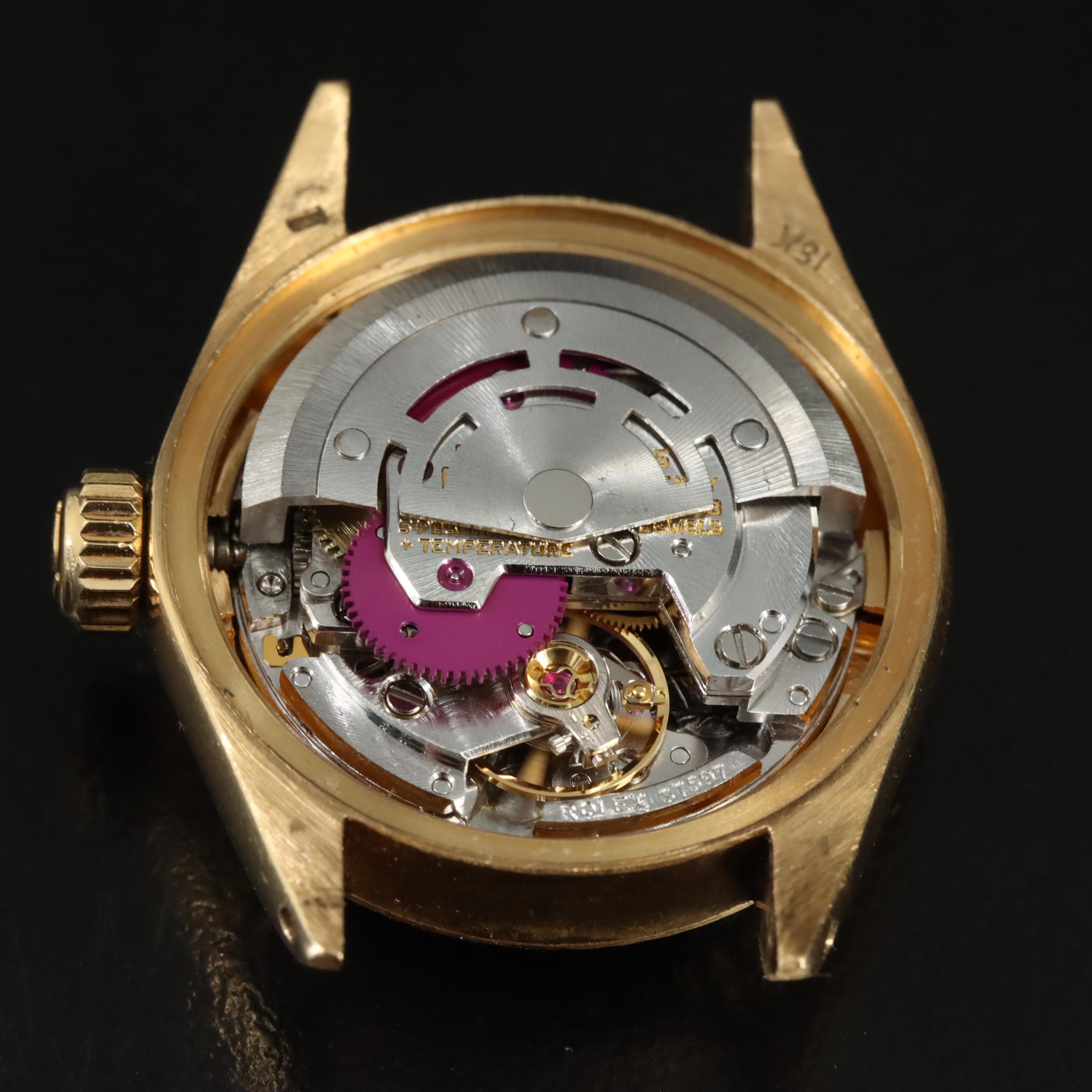 1972 18K Rolex Oyster Perpetual Custom Band Datejust Watch