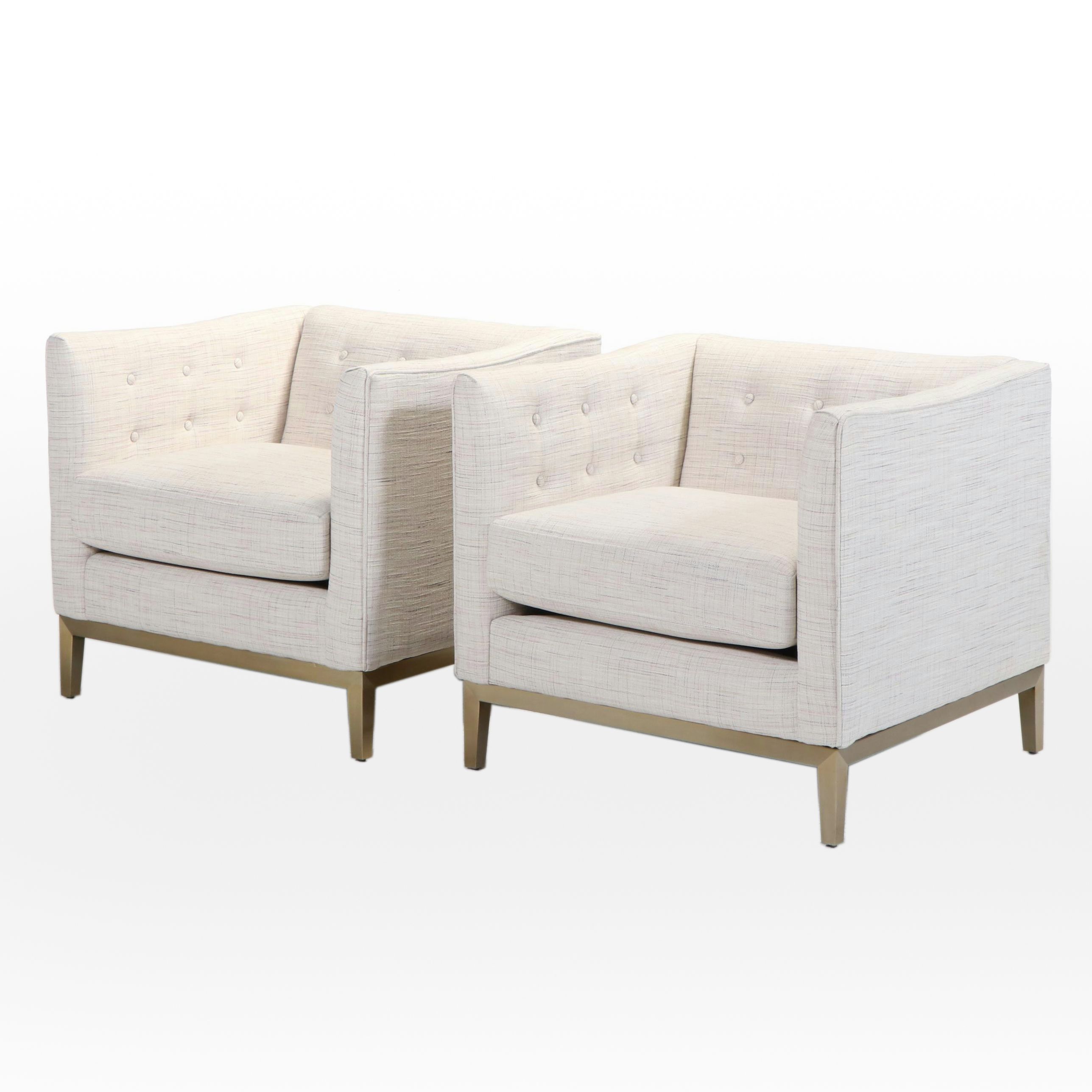 Contemporary Style Upholstered Barrel-Back Chair