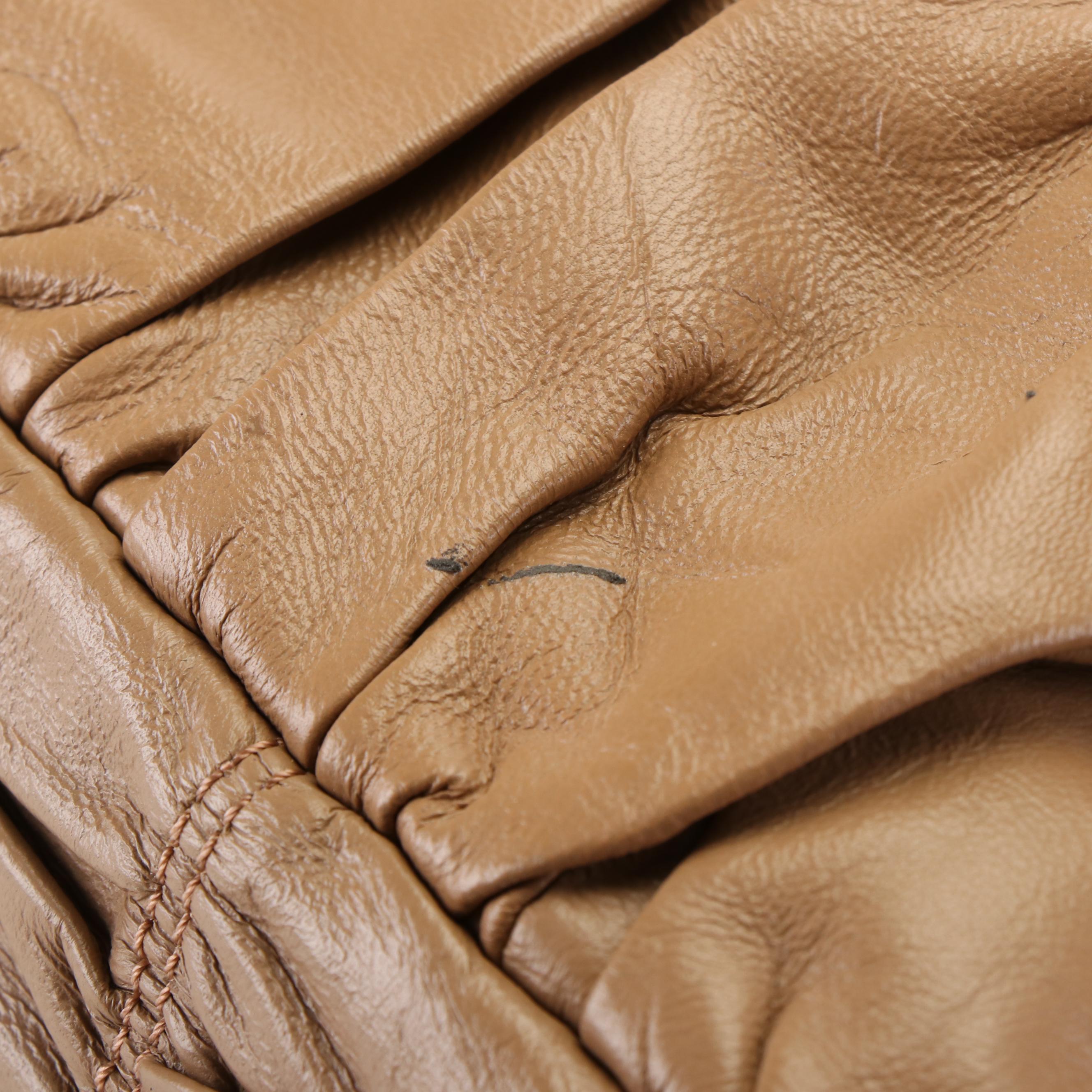 Prada Bauletto Tote Bag in Beige Nappa Gaufre Leather