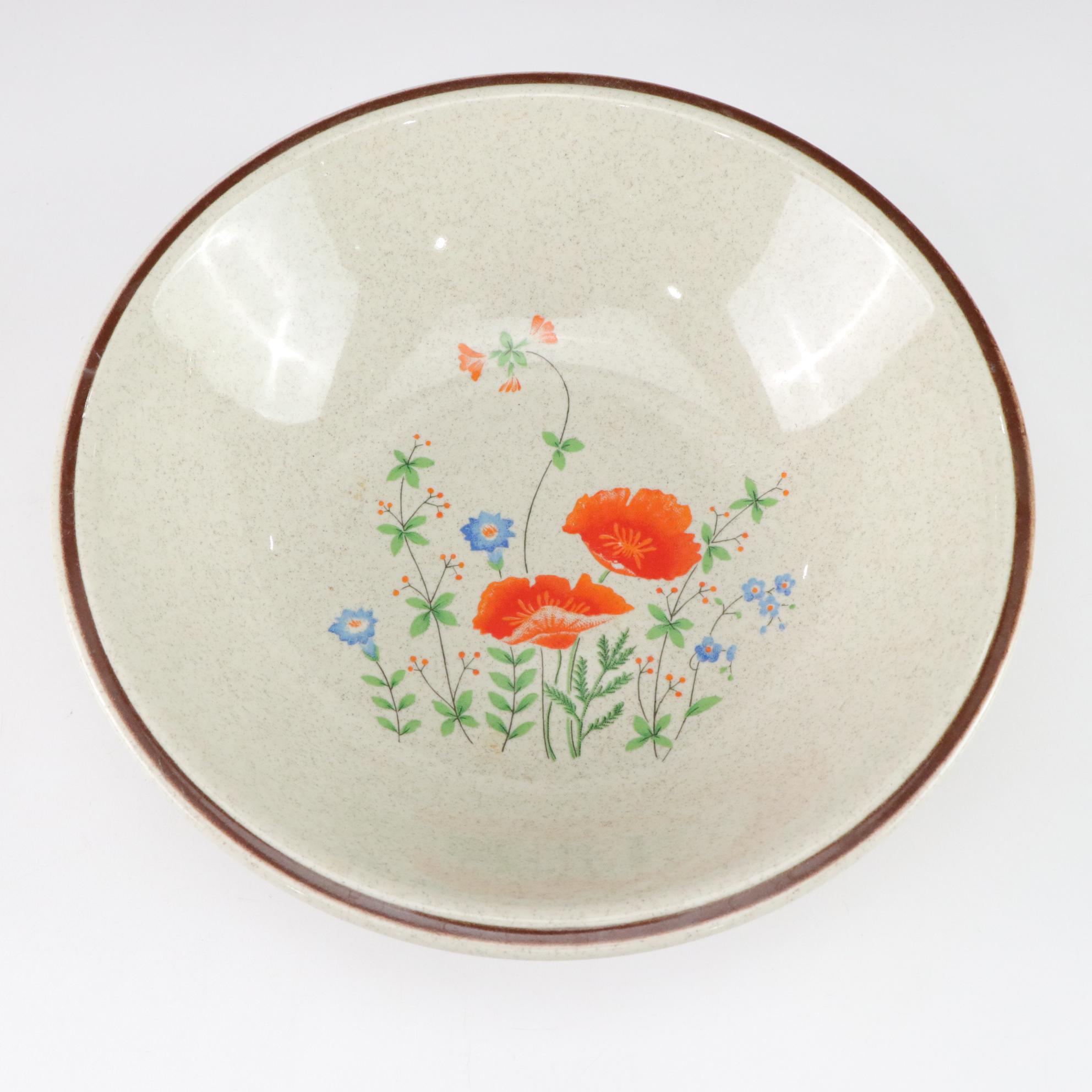 Haniwa Stone "Maywood" Plates, Mini Pitcher & Bowl with Pyrex Casserole Dish