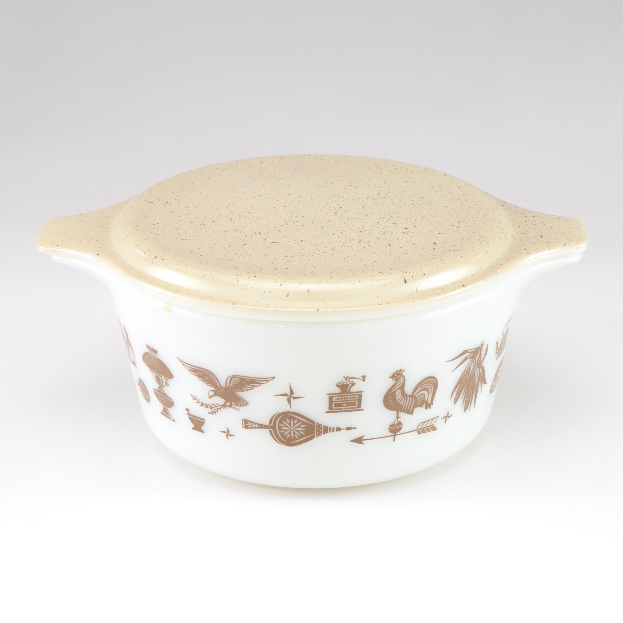 Haniwa Stone "Maywood" Plates, Mini Pitcher & Bowl with Pyrex Casserole Dish