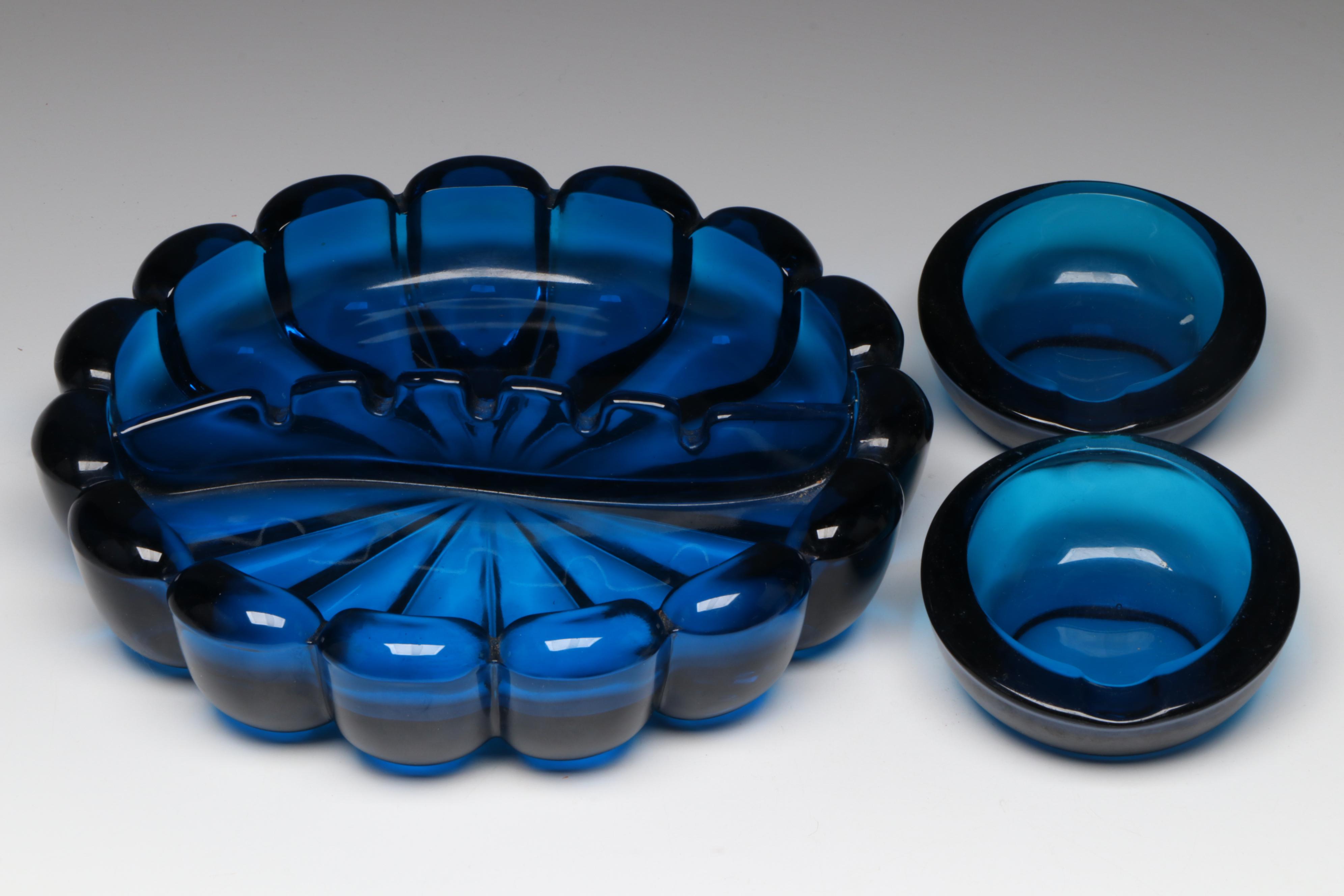 Noritake Crystal "Crystal Orchard" Bowl with Other Glass Vases and Ashtrays