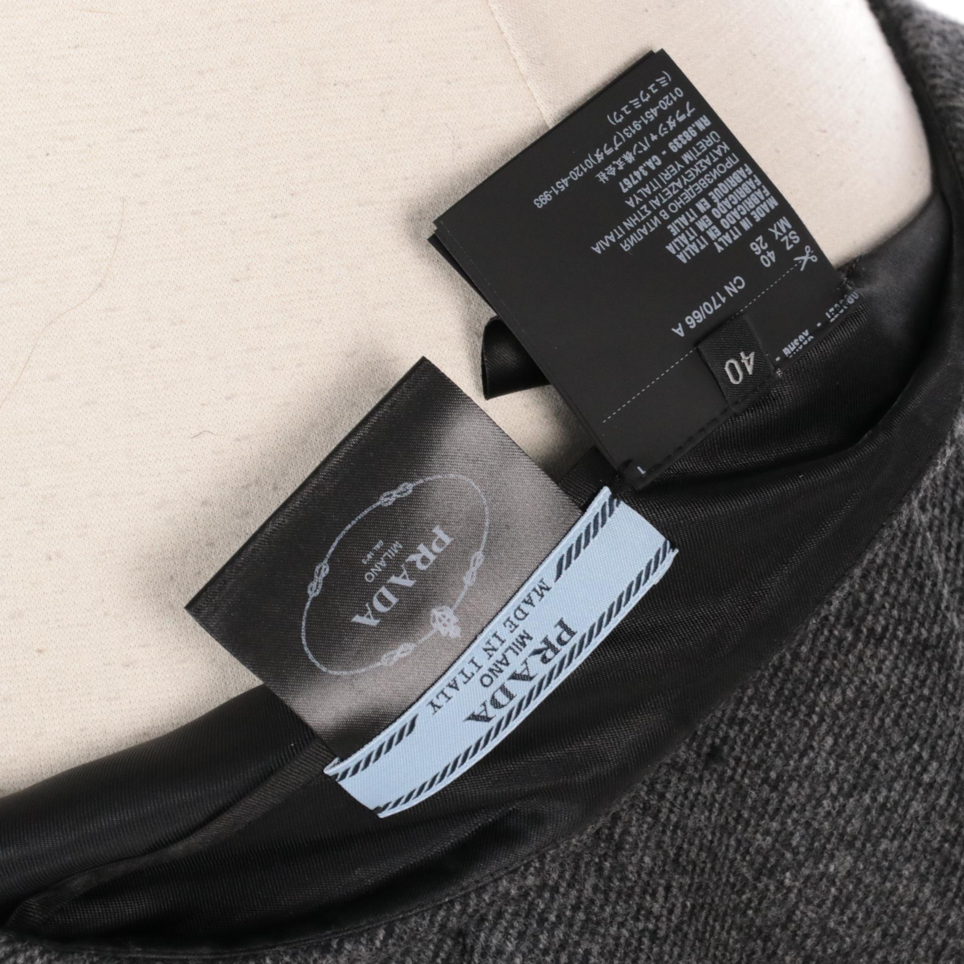 Prada Grey Wool Split Skirt