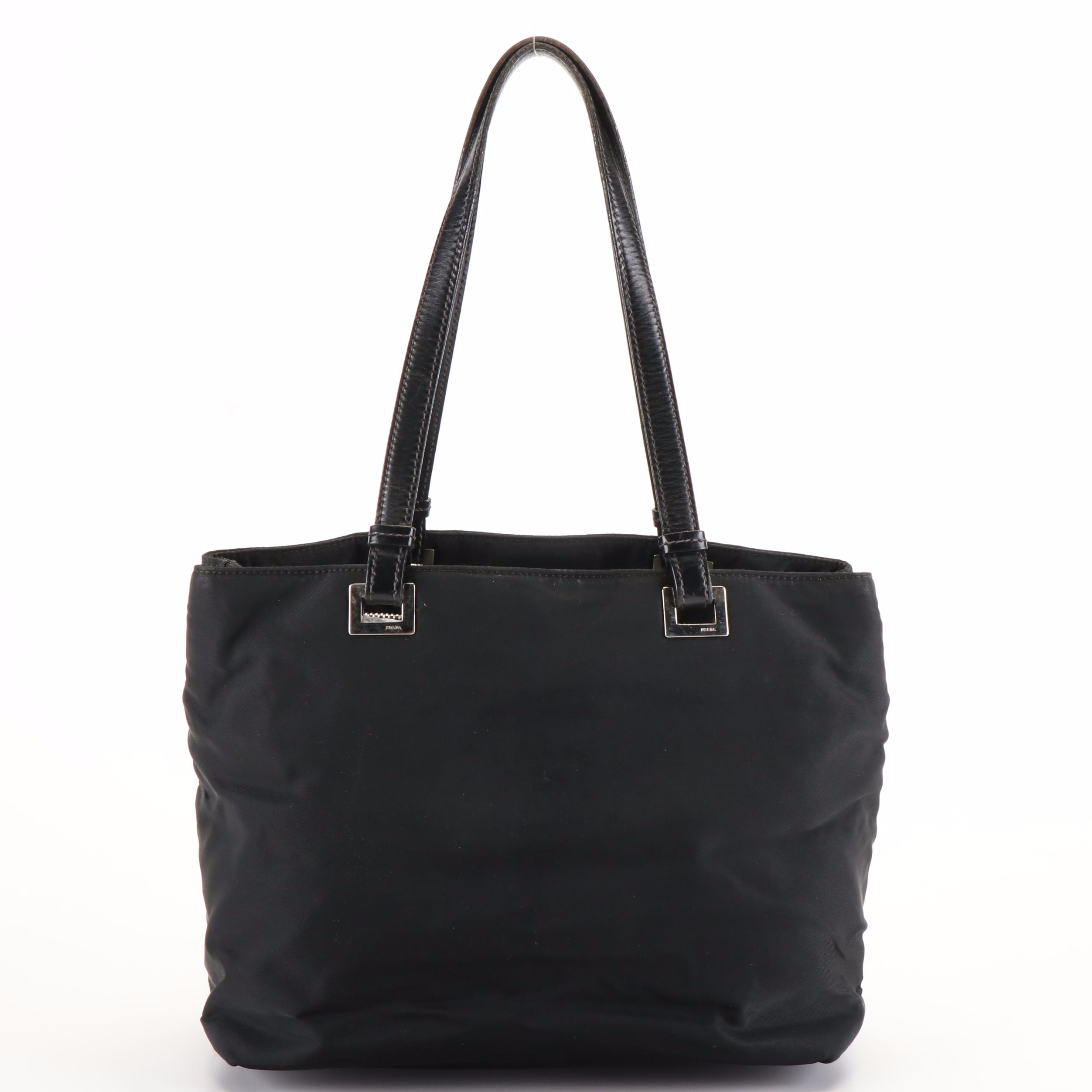 Prada Shoulder Tote Bag in Black Tessuto Nylon