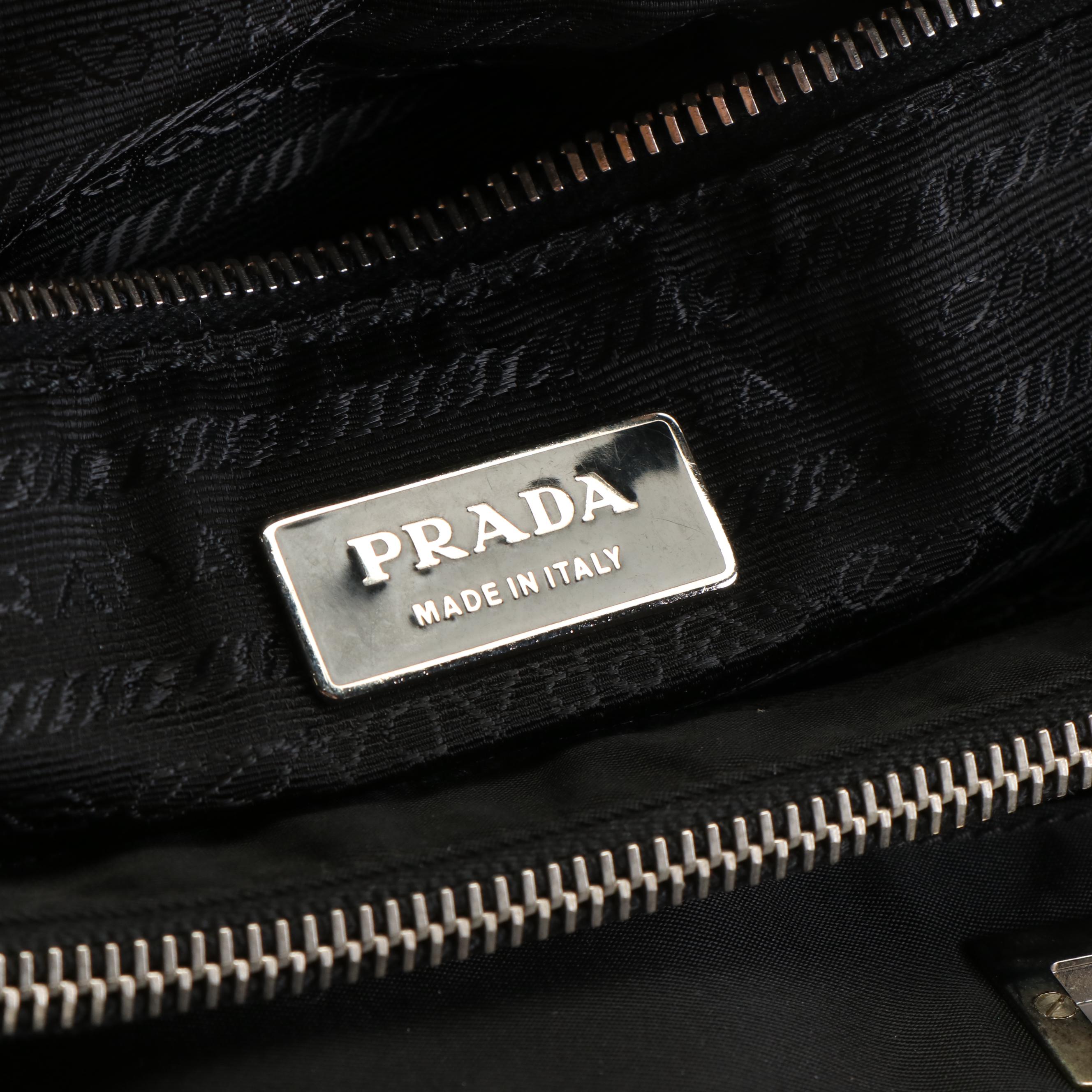 Prada Shoulder Tote Bag in Black Tessuto Nylon