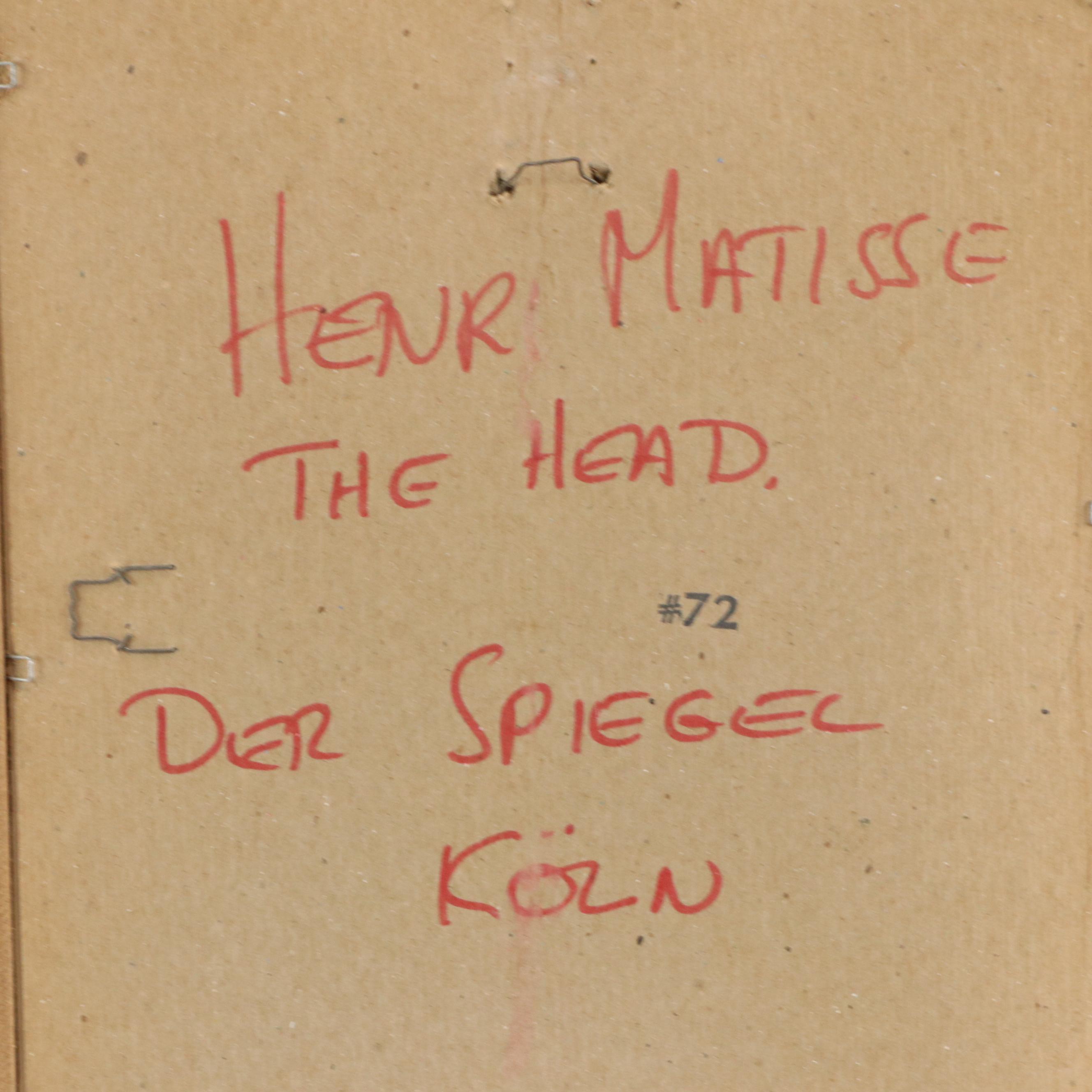 Relief Print After Henri Matisse "Nadia au cheveux lisse"