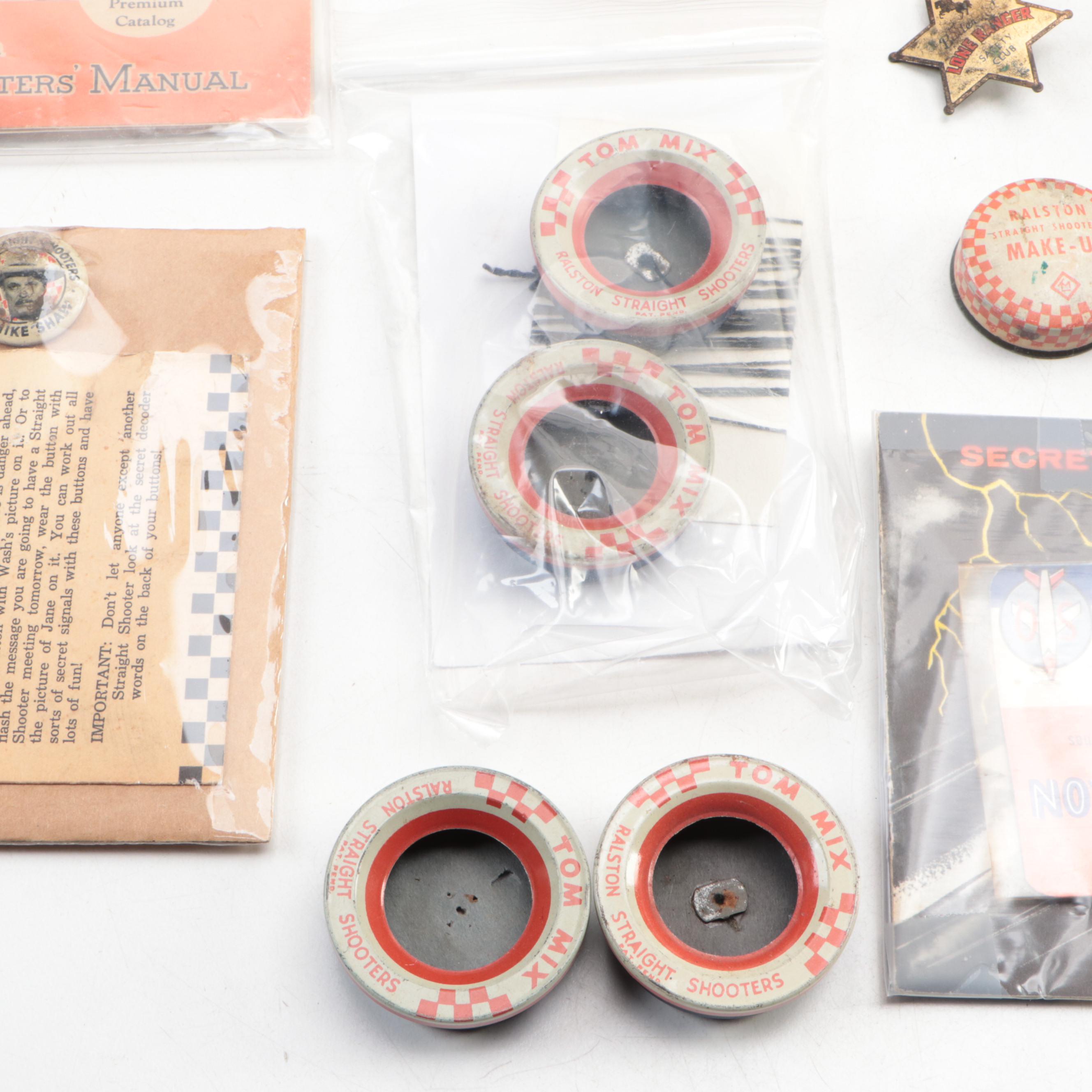 "The Life of Tom Mix" and Ralston TV Ephemera, Revolver, Novelty Badges and More