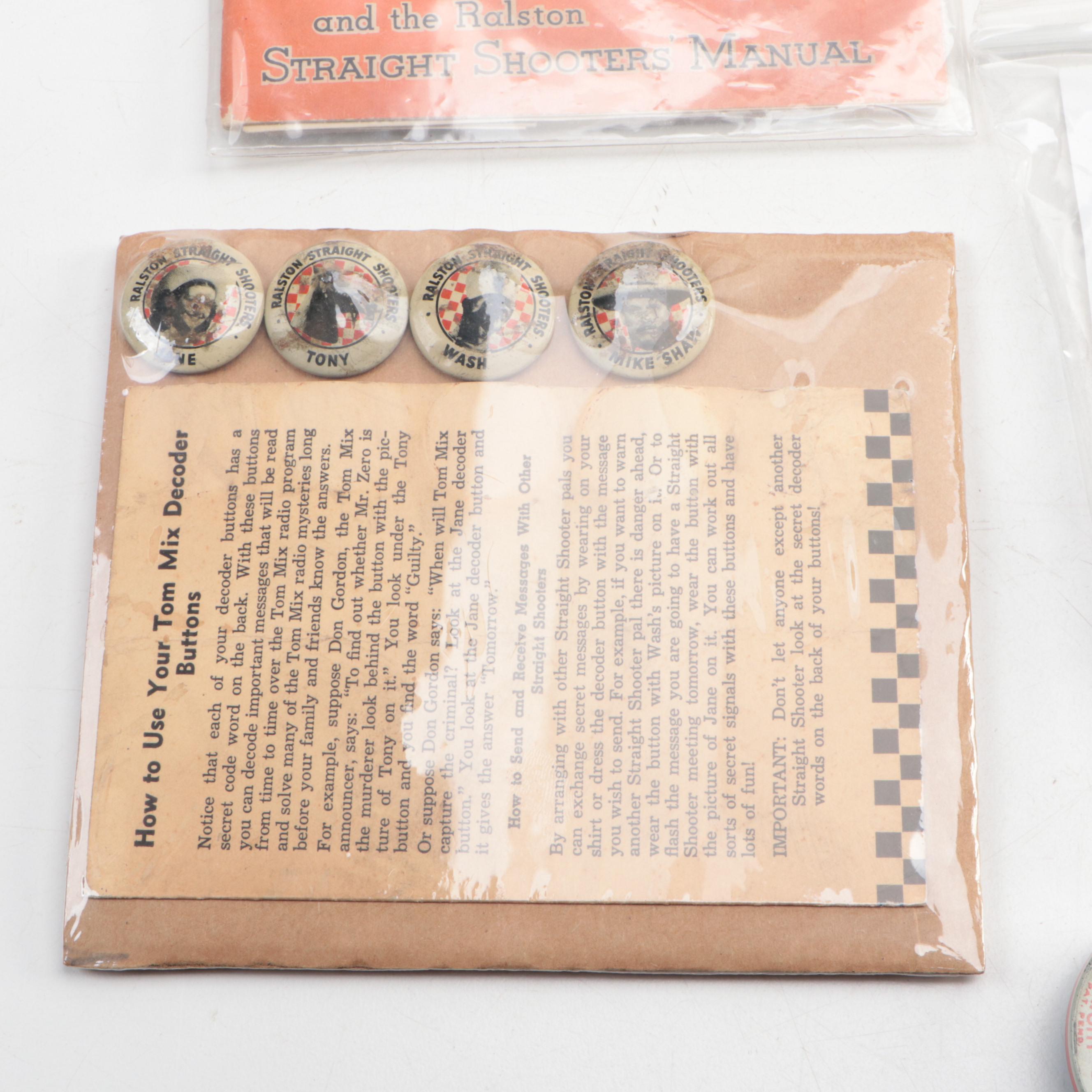 "The Life of Tom Mix" and Ralston TV Ephemera, Revolver, Novelty Badges and More