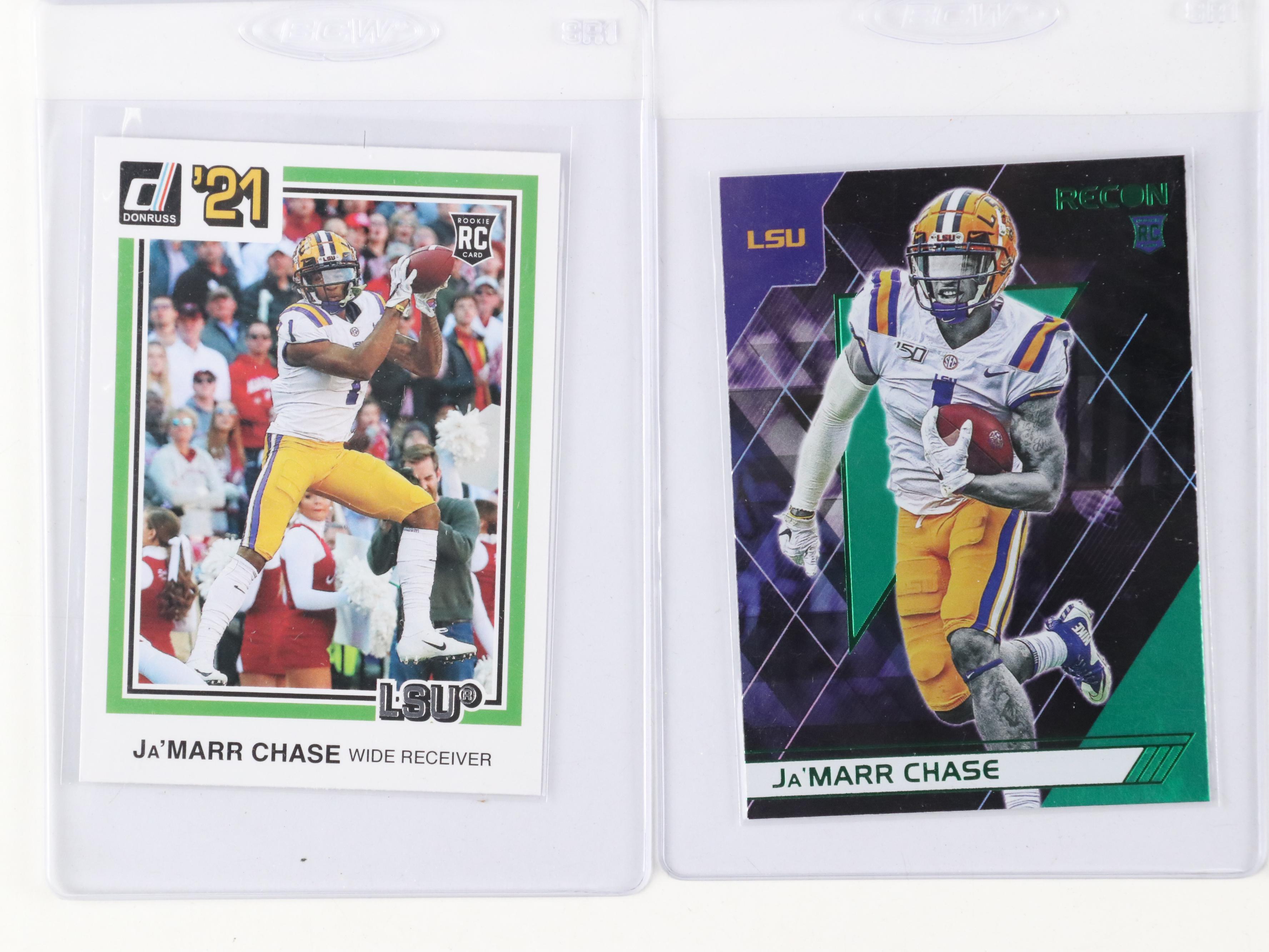 2020 Mosaic Tee Higgins Green Card Graded PSA 10 with Ja'Marr Chase Rookie Cards