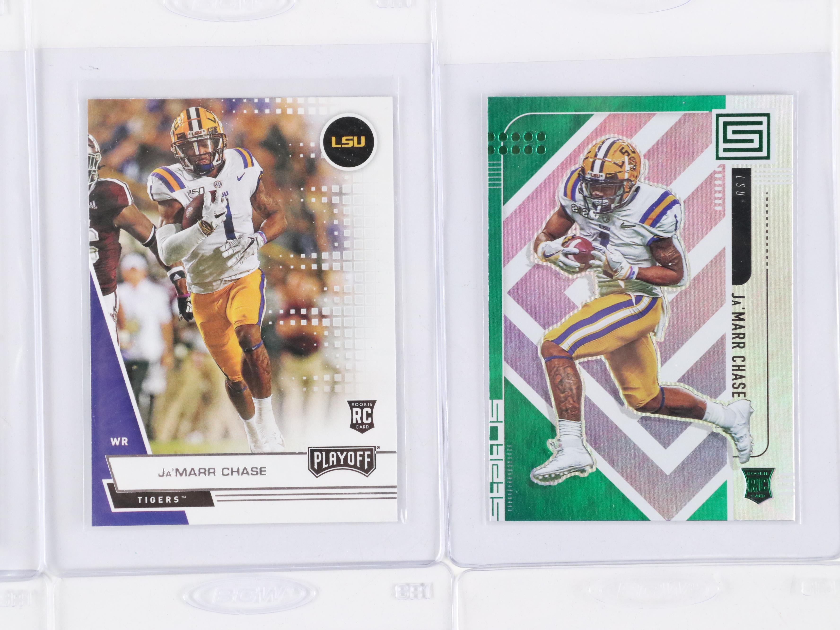 2020 Mosaic Tee Higgins Green Card Graded PSA 10 with Ja'Marr Chase Rookie Cards