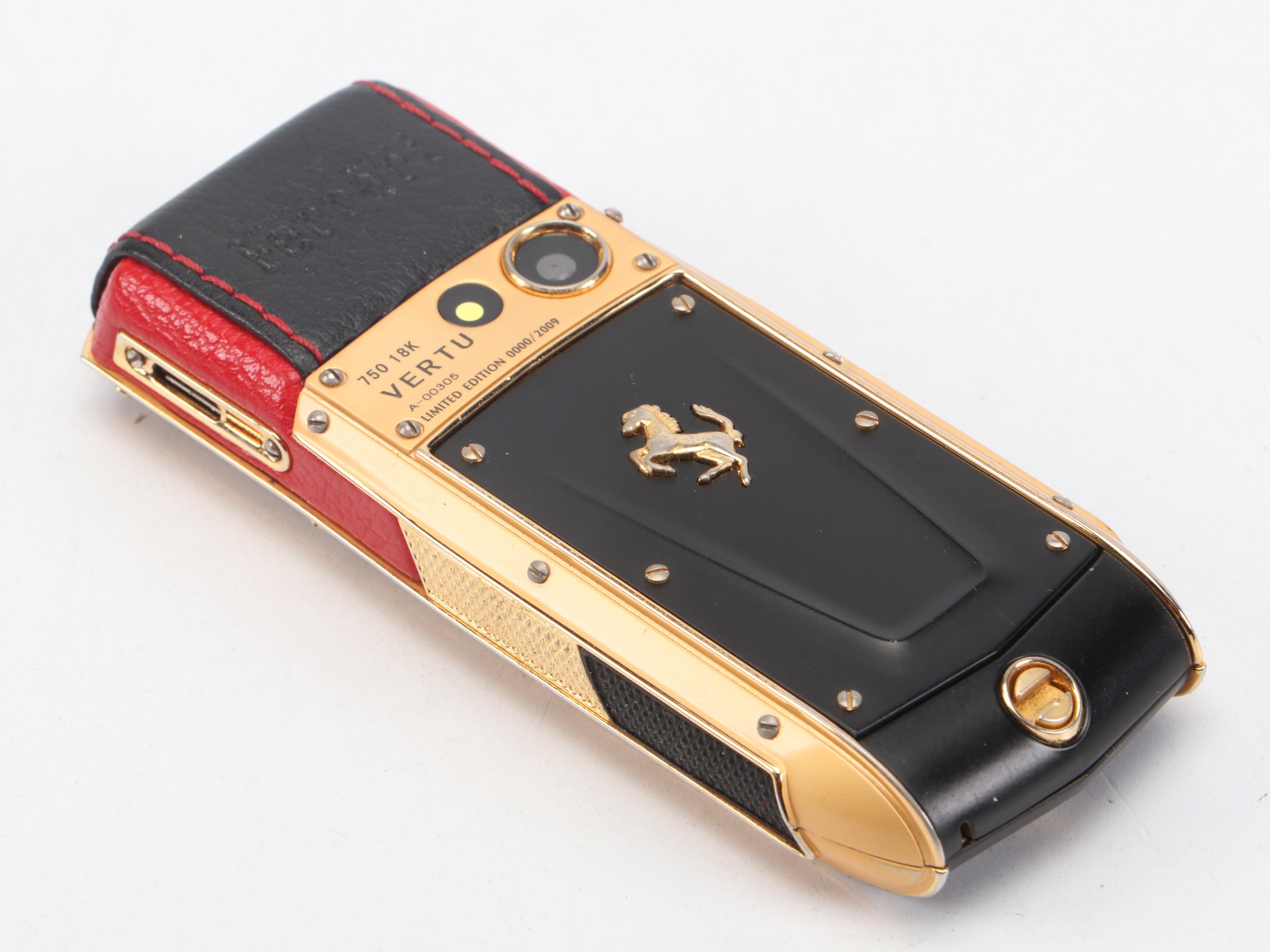 Ferrari Limited Edition Vertu Cell Phone with Leather Case