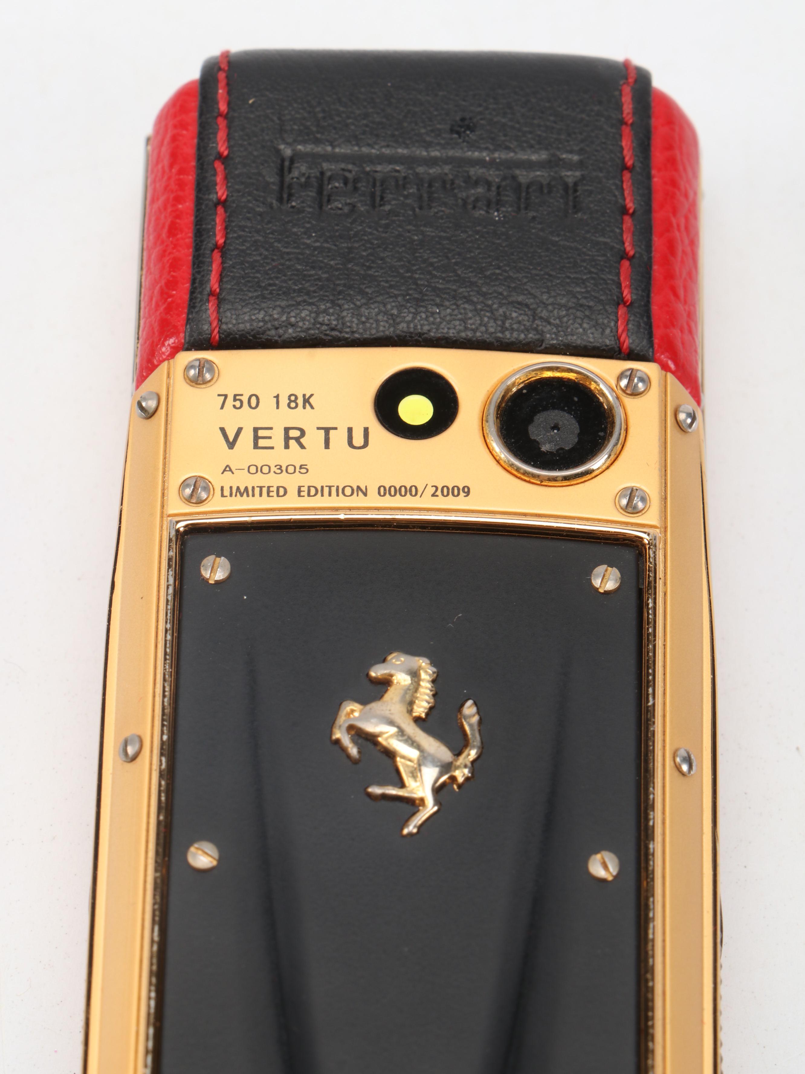 Ferrari Limited Edition Vertu Cell Phone with Leather Case
