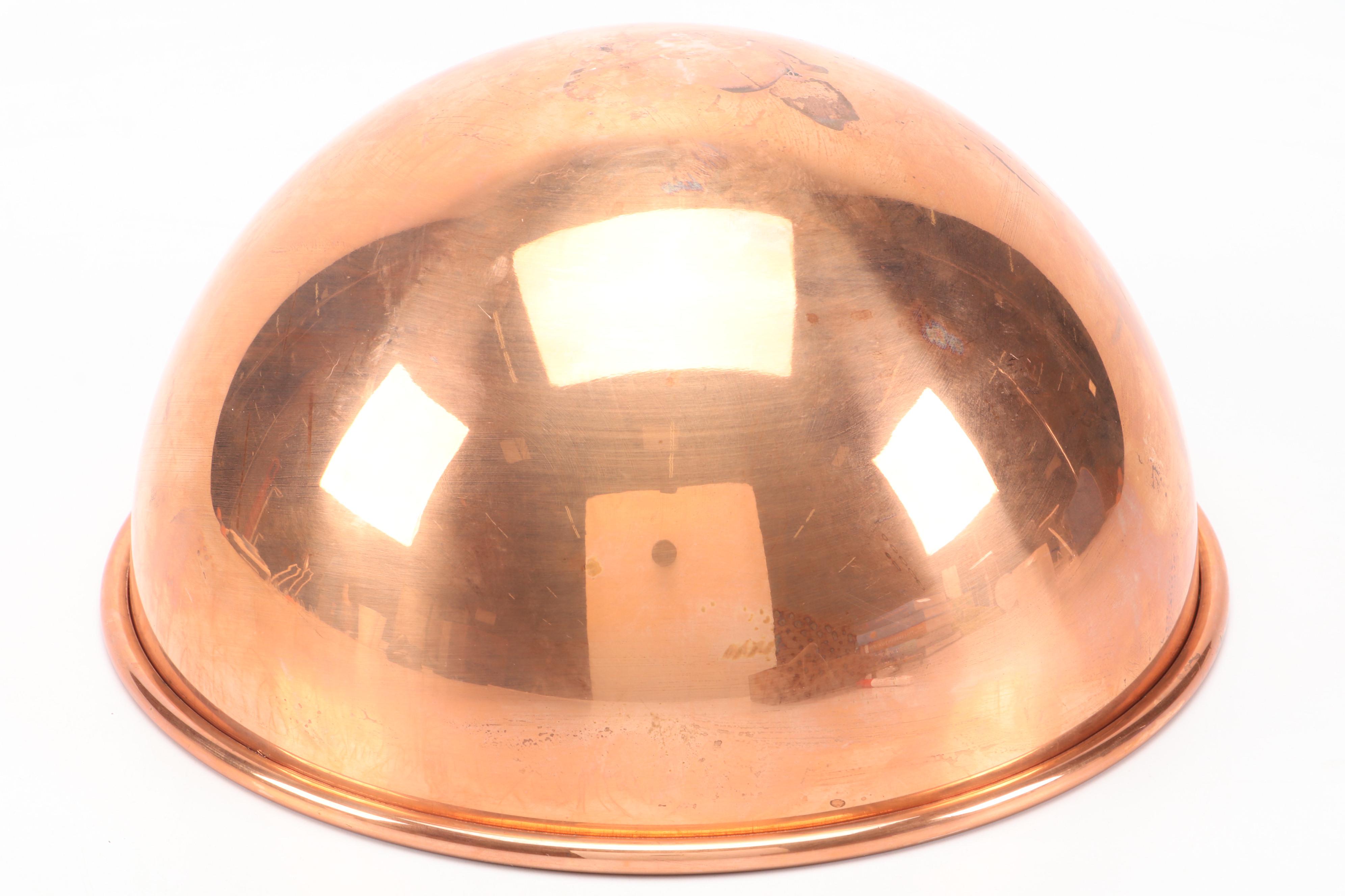 Primitive Wood and Metal Berry Picker Comb with Mauviel Copper Bowl