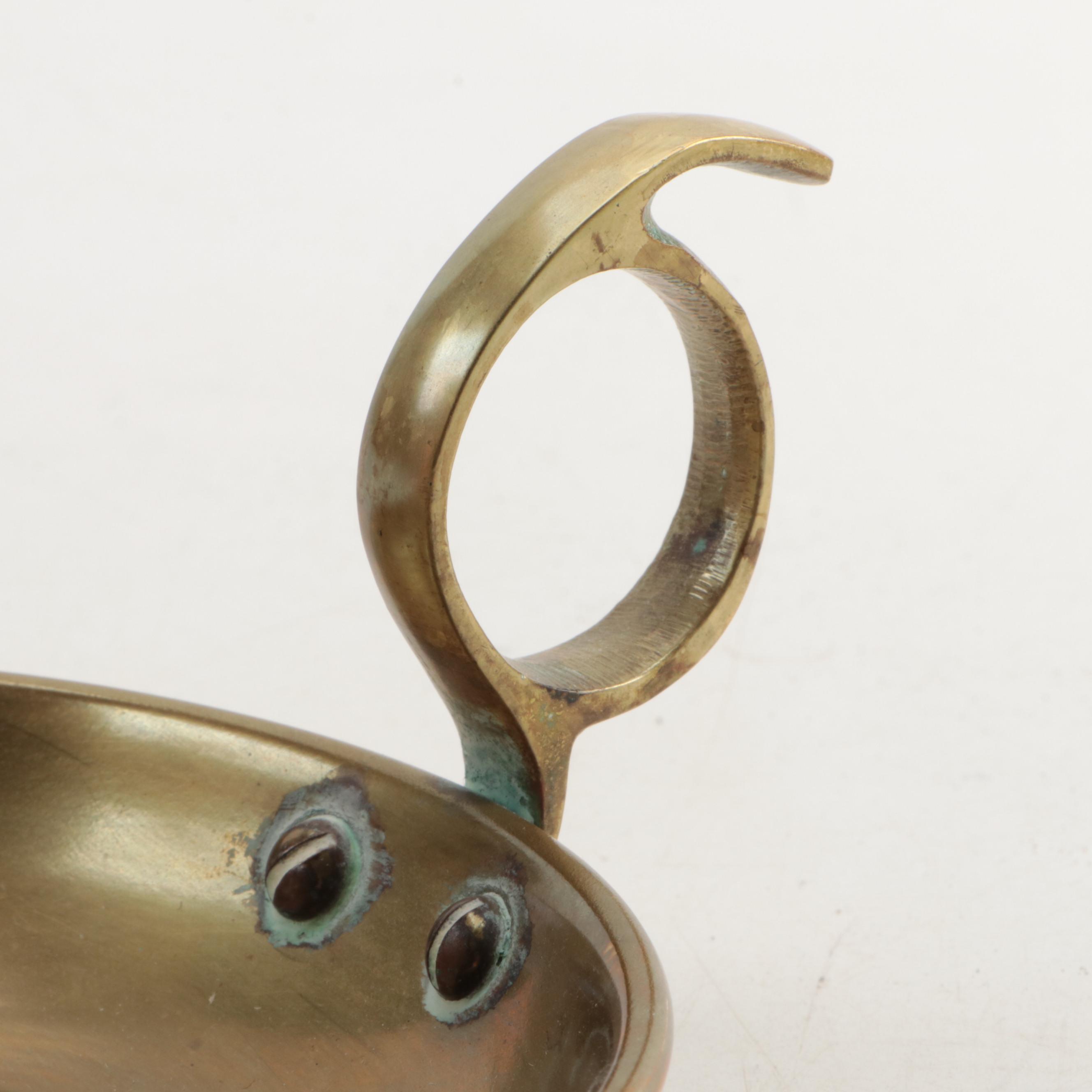 Victorian Style Copper Kettle with Brass Chamberstick, 20th Century