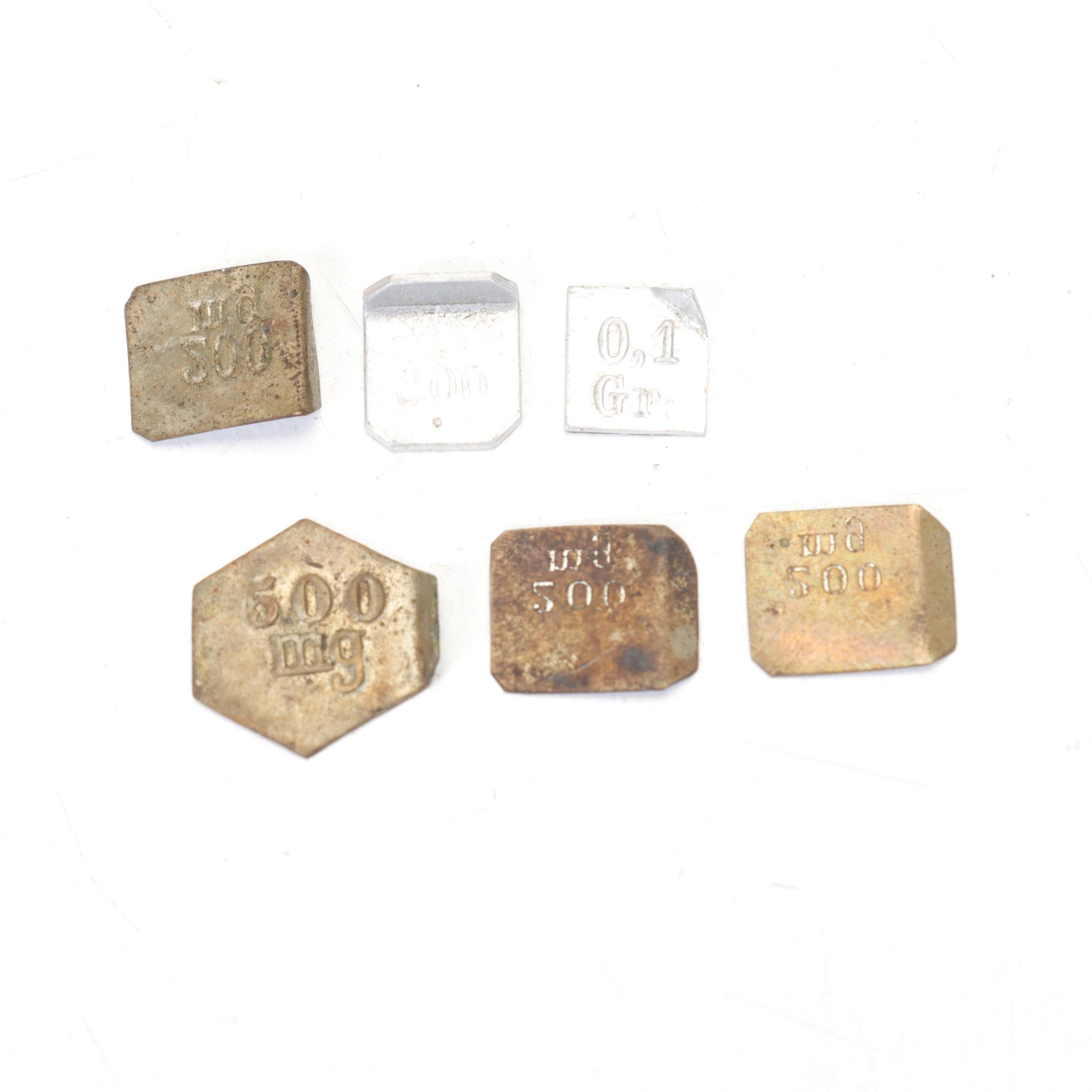 Empire Laboratory Supply Brass Metric Weights in Wood Case, Early 20th Century