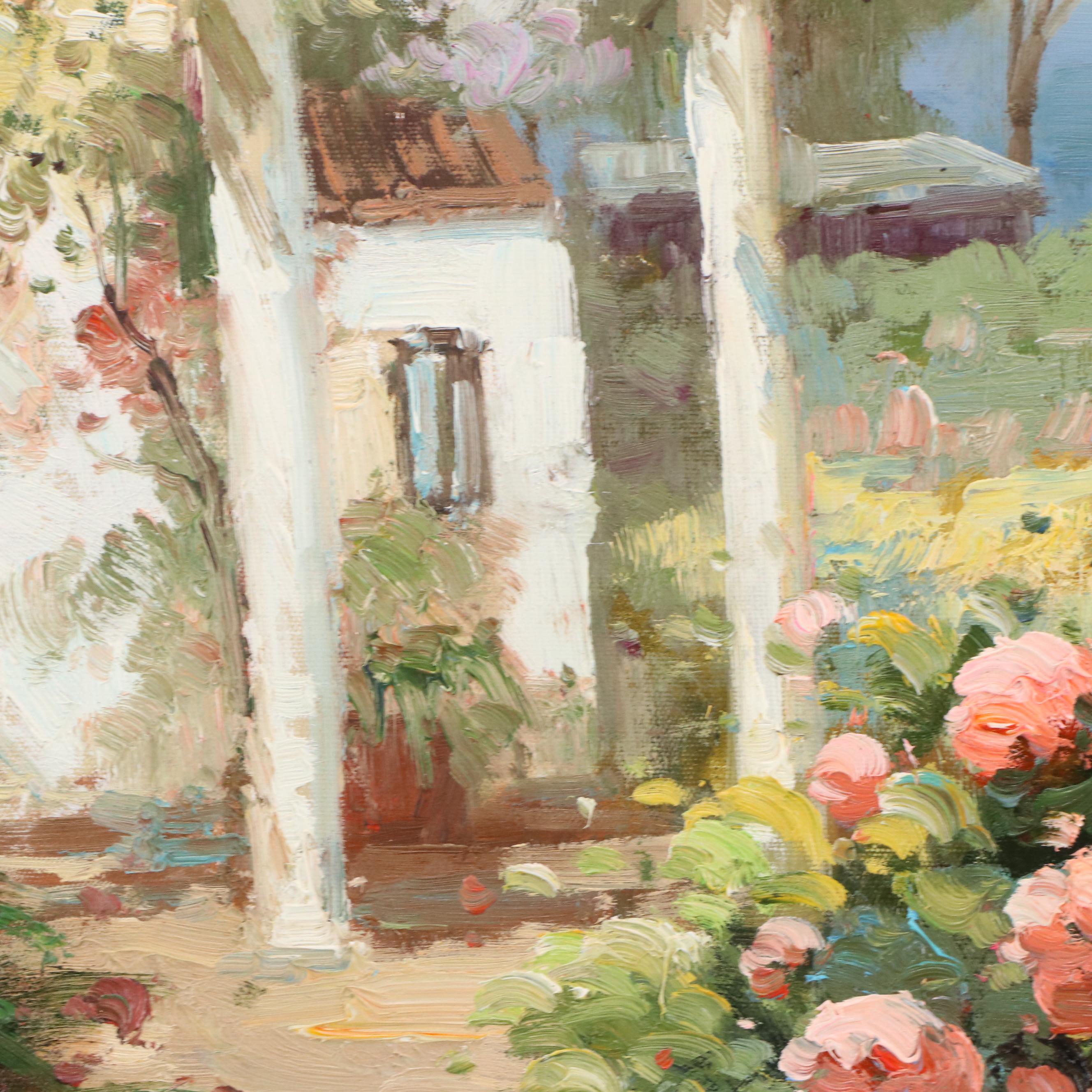 Rural Landscape Oil Painting of Garden Scene