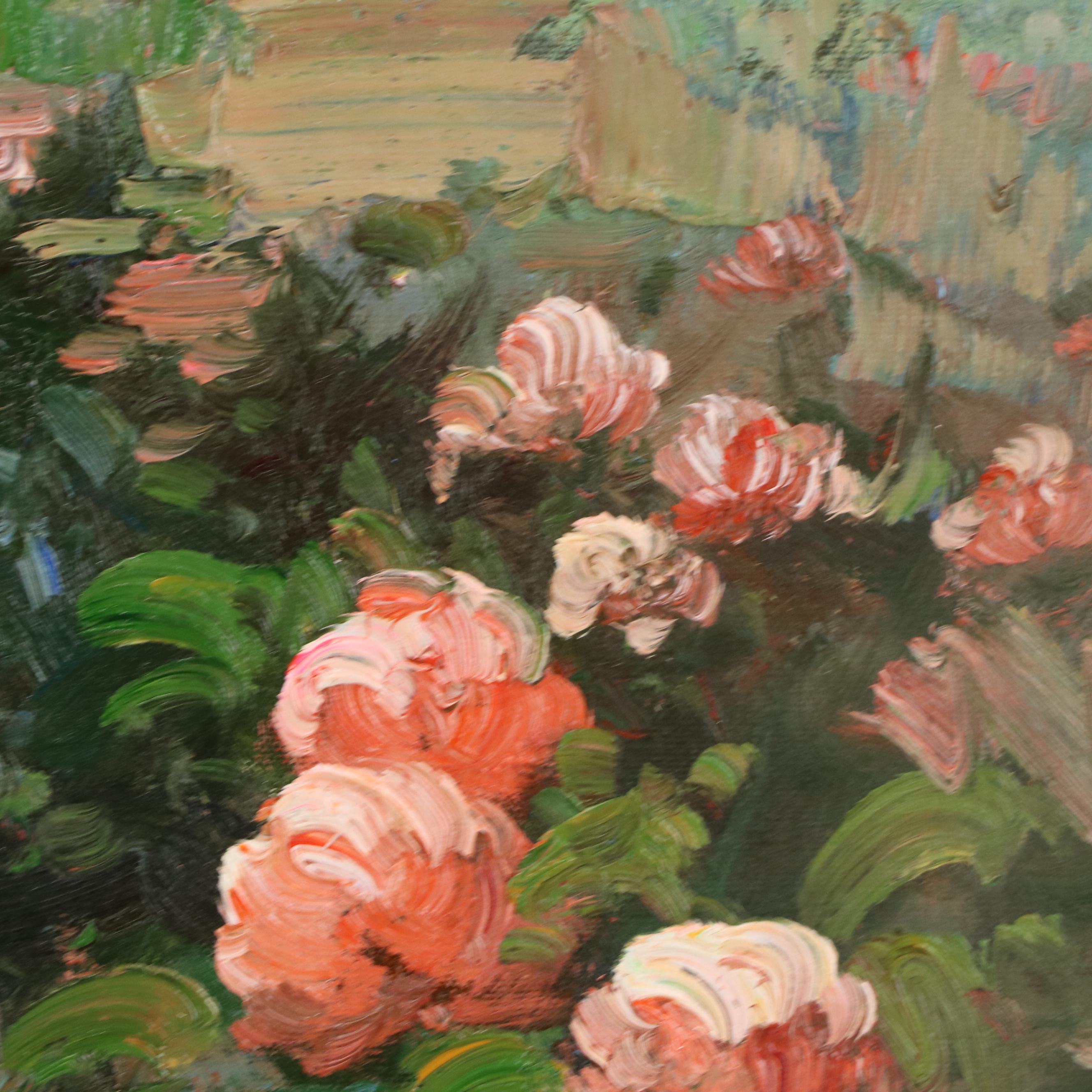 Rural Landscape Oil Painting of Garden Scene