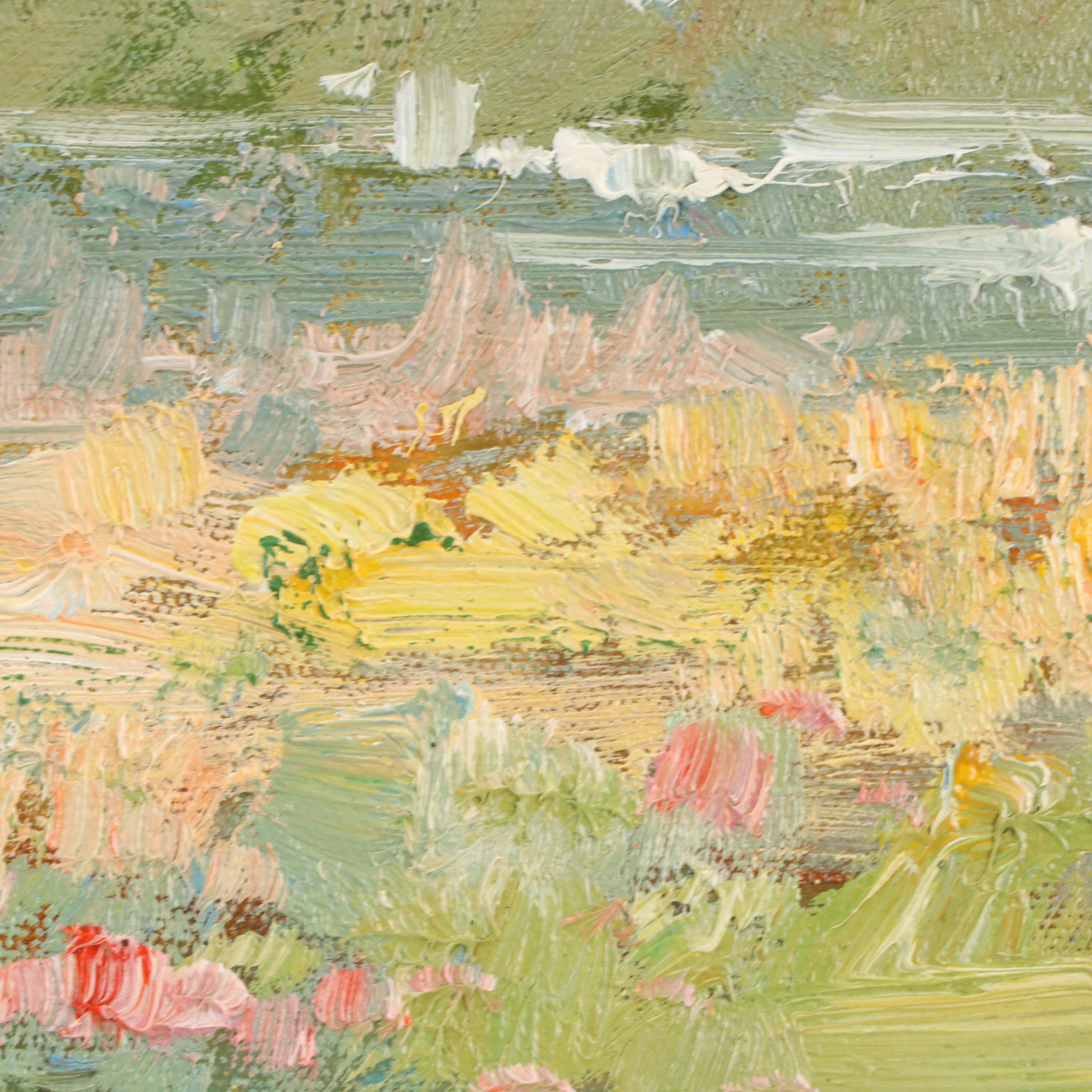 Rural Landscape Oil Painting of Garden Scene