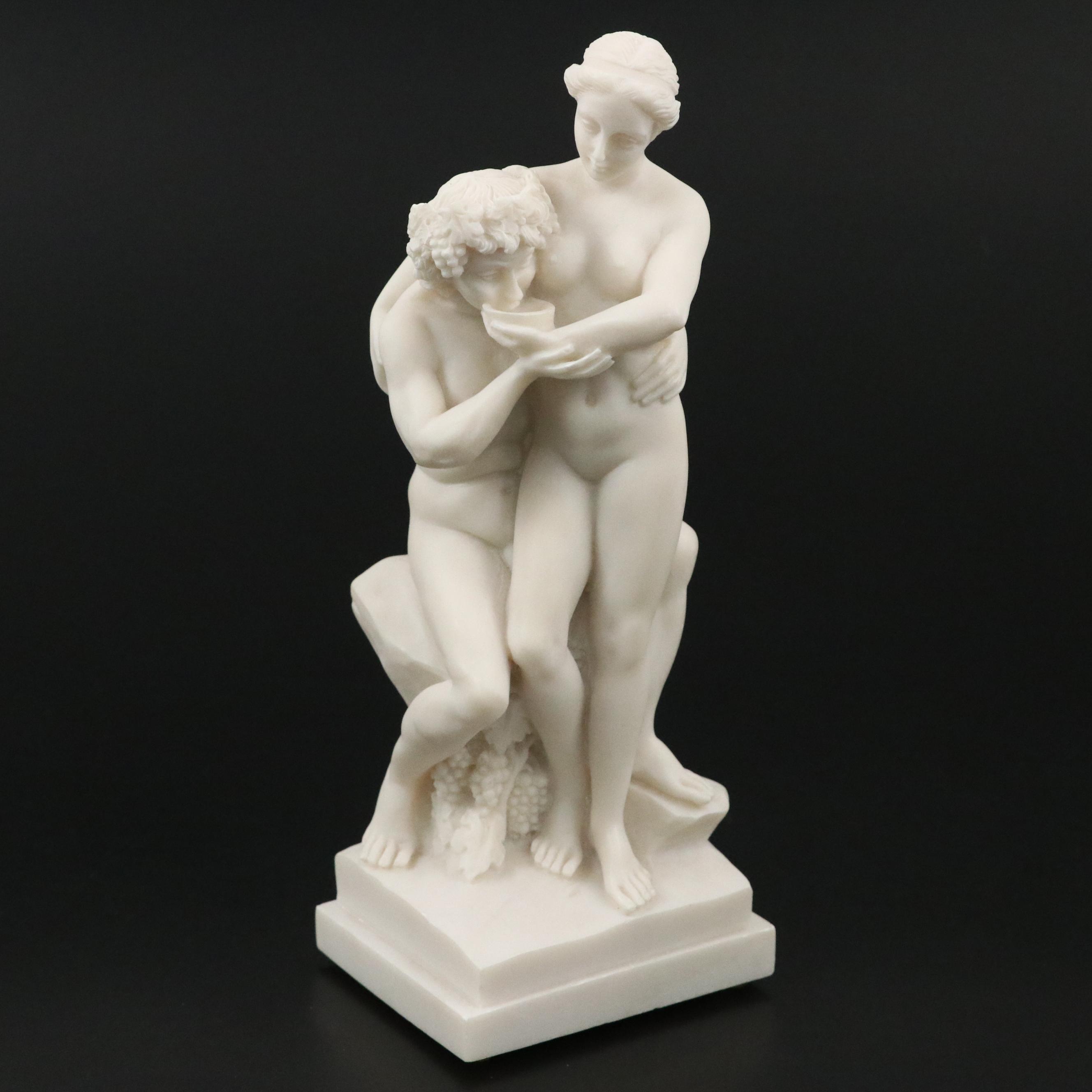 Hand-Carved Grecian Alabaster Figurine