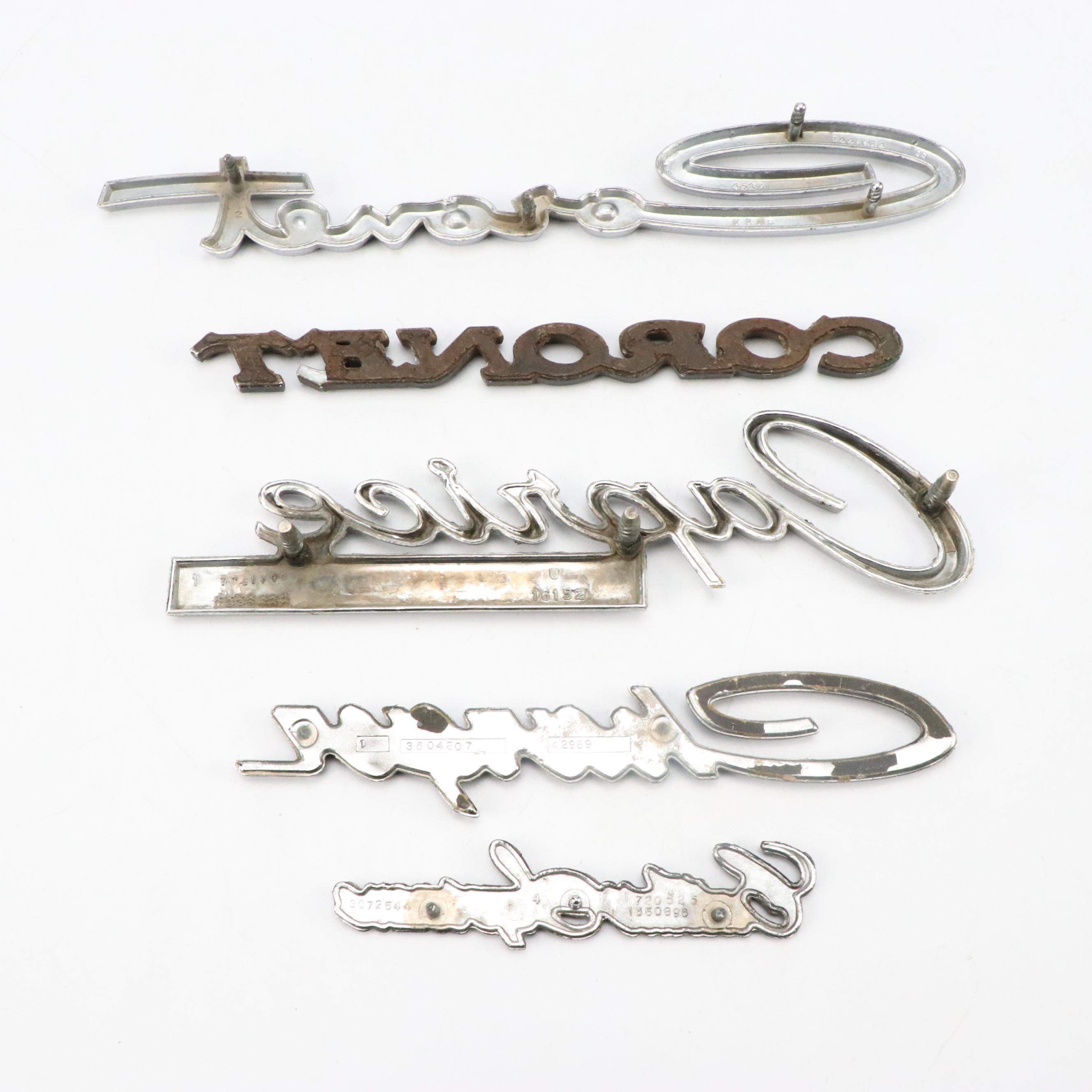 Chevy Caprice, Ford Mustang, Thunderbird, Buick Le Sabre, More Car Model Badges