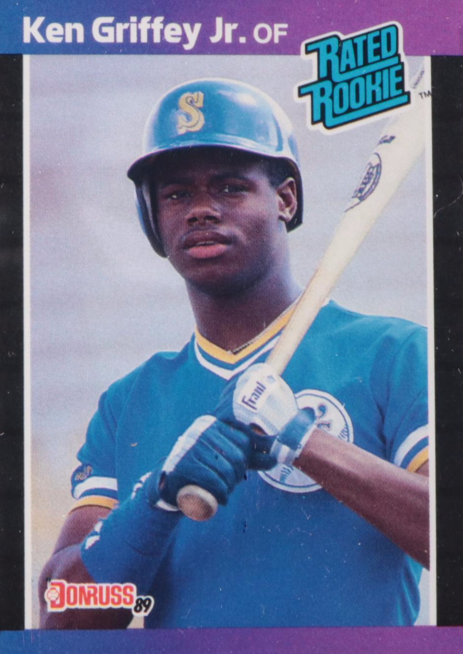 1989 Donruss Ken Griffey Jr. Rated Rookie Baseball Card Graded PSA 8