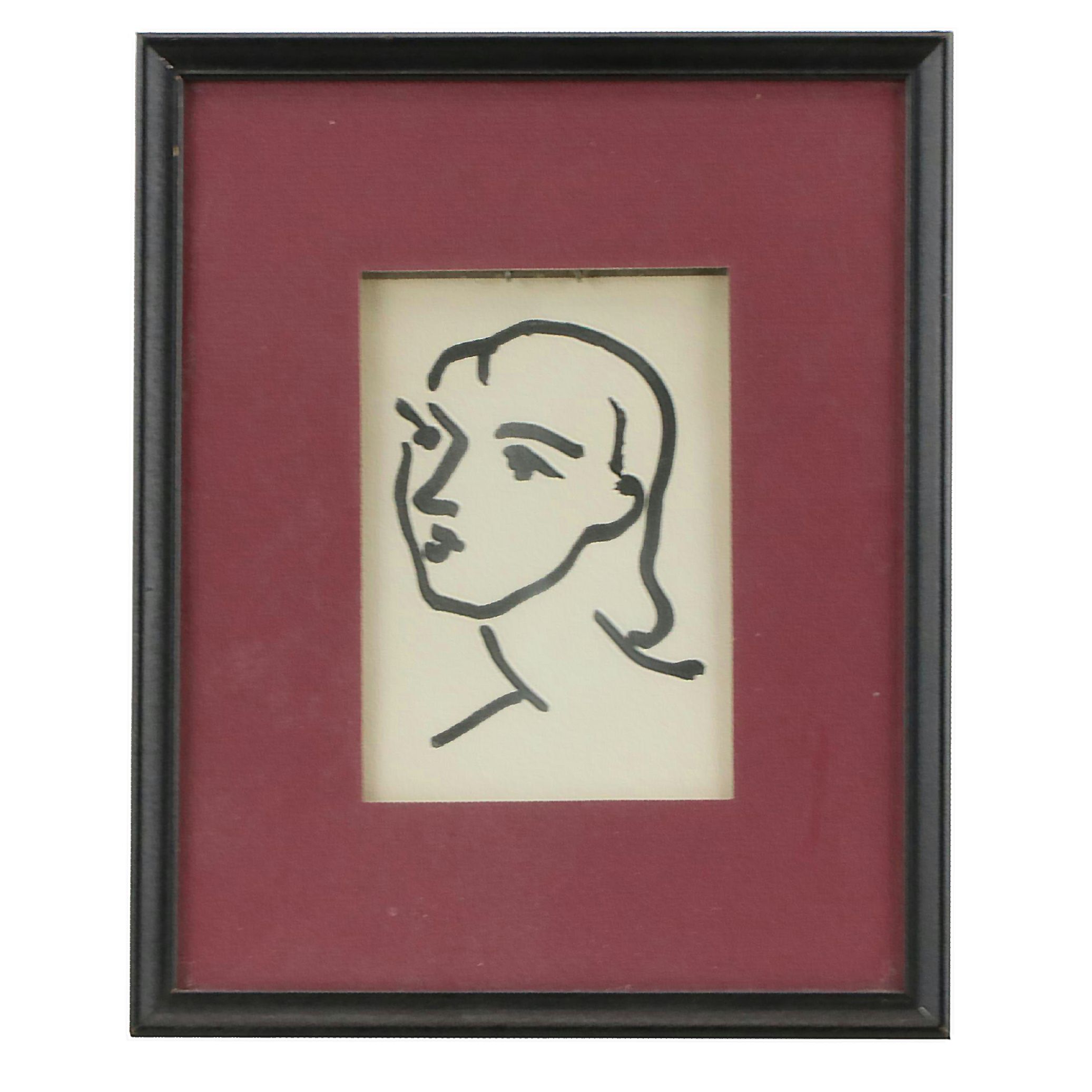 Relief Print After Henri Matisse "Nadia au cheveux lisse"