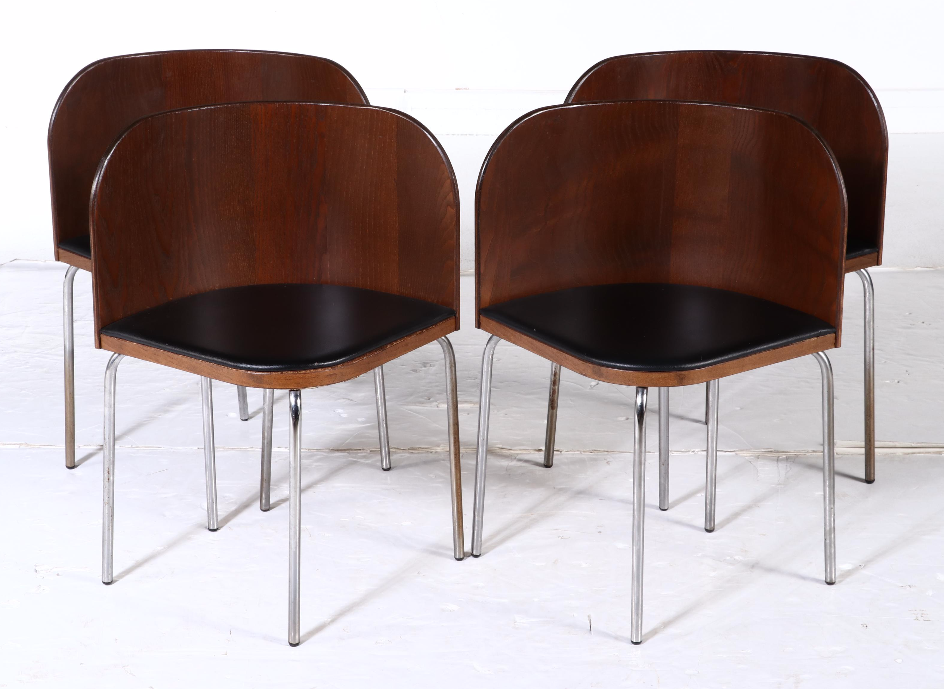 Five-Piece Sandra Kragnert for IKEA "Fusion" Ash-Veneered and Steel Dining Set