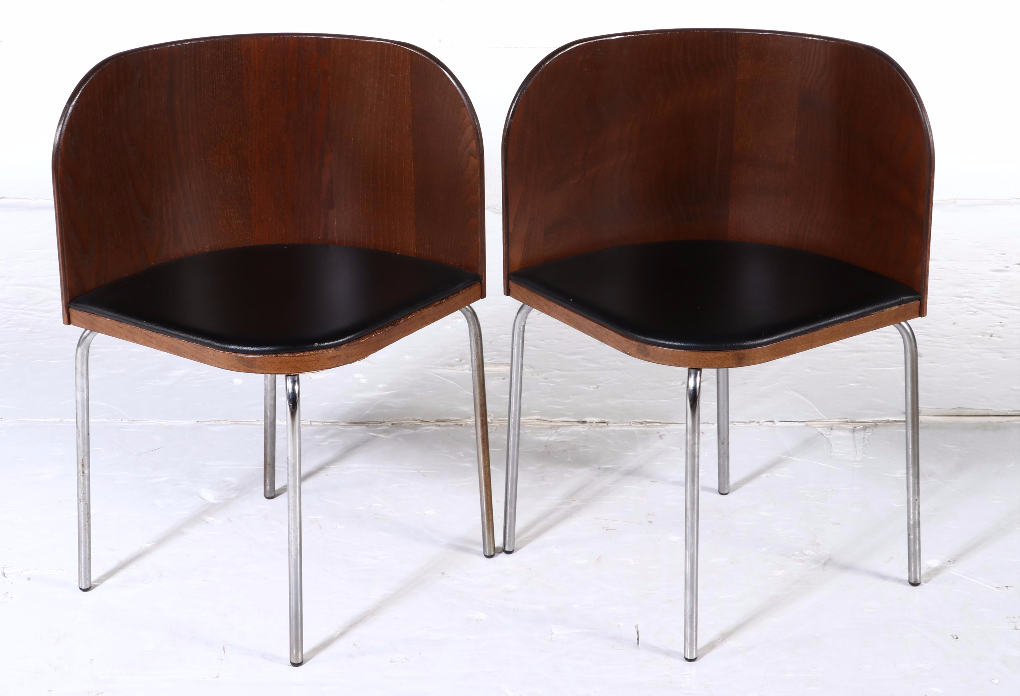 Five-Piece Sandra Kragnert for IKEA "Fusion" Ash-Veneered and Steel Dining Set