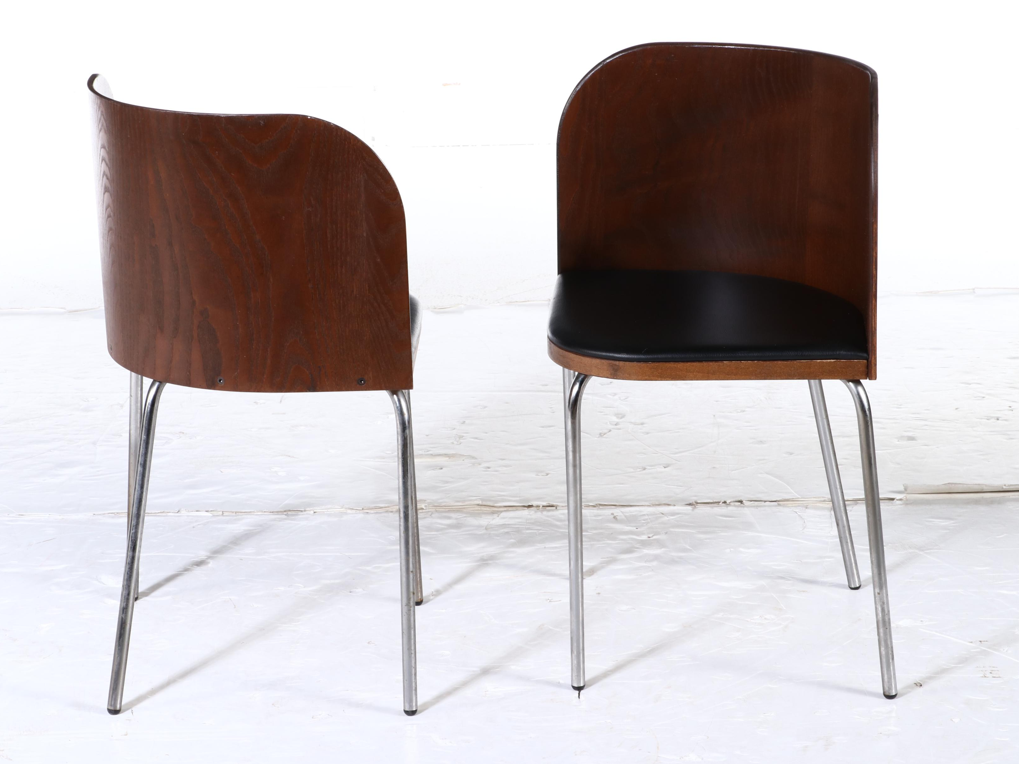 Five-Piece Sandra Kragnert for IKEA "Fusion" Ash-Veneered and Steel Dining Set