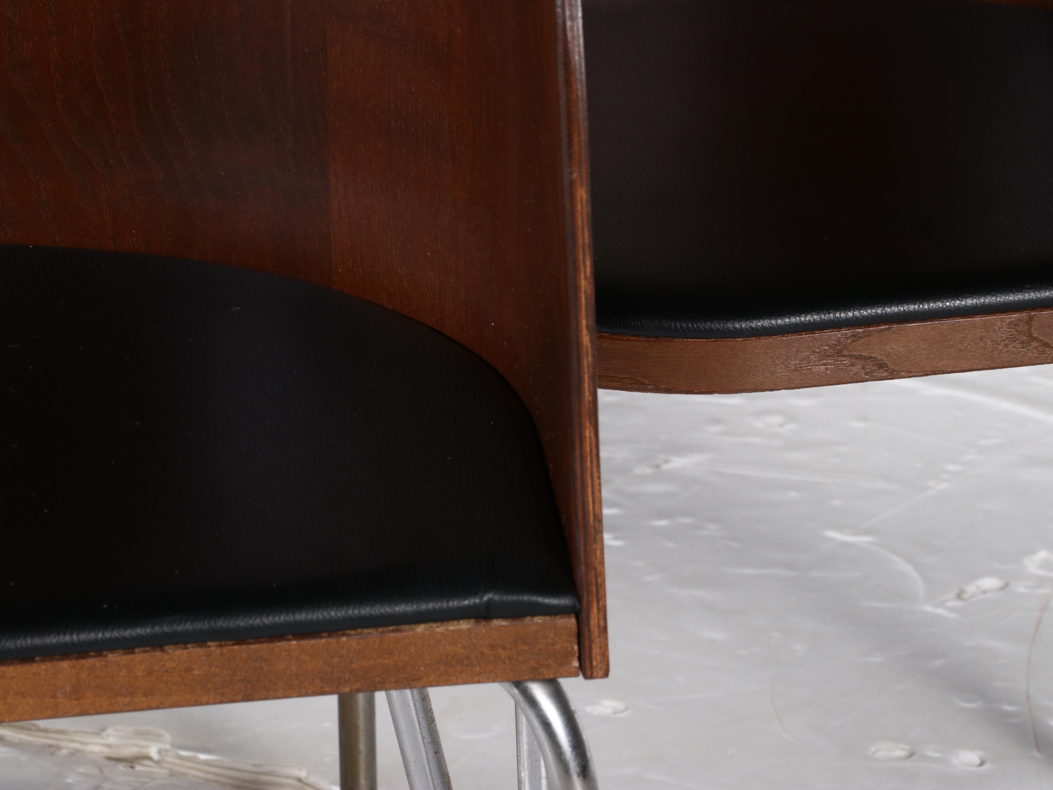 Five-Piece Sandra Kragnert for IKEA "Fusion" Ash-Veneered and Steel Dining Set