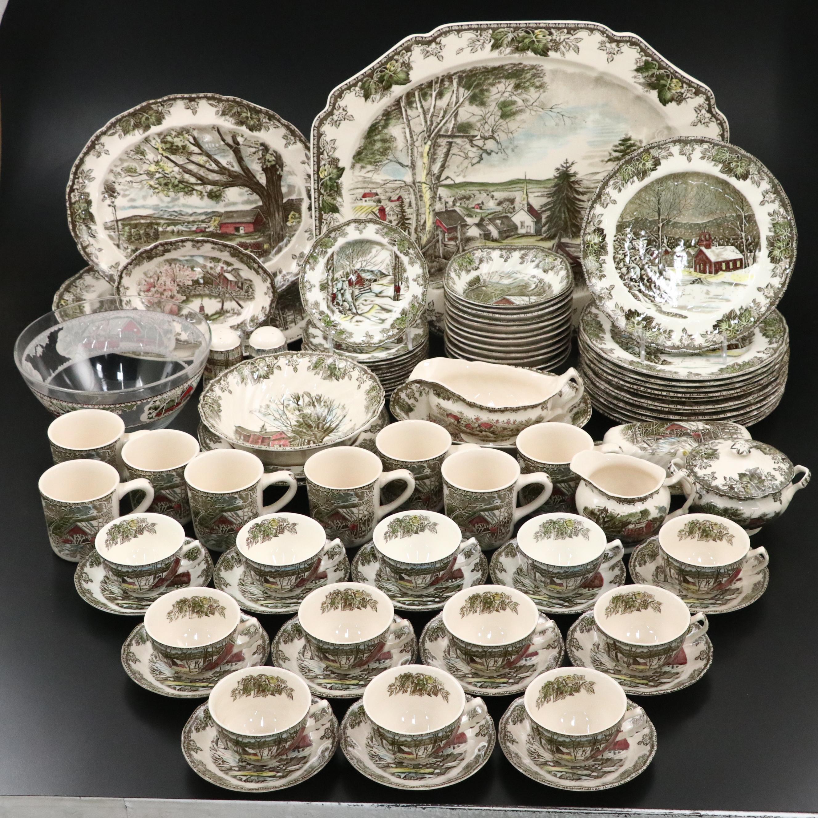 Johnson Brothers "Friendly Village" Plates, Mugs, and Other Dinnerware