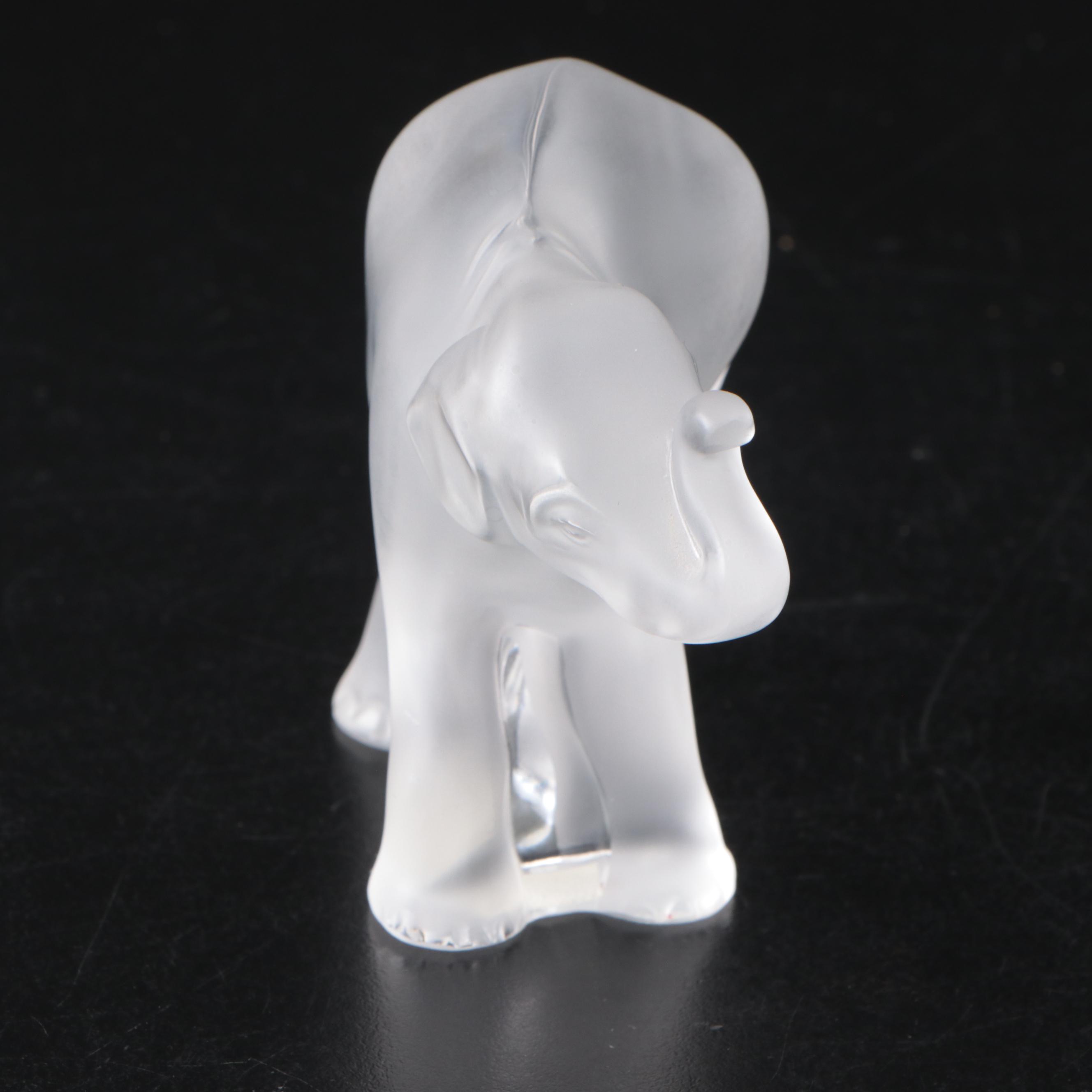 Lalique "Timora" Frosted Crystal Baby Elephant