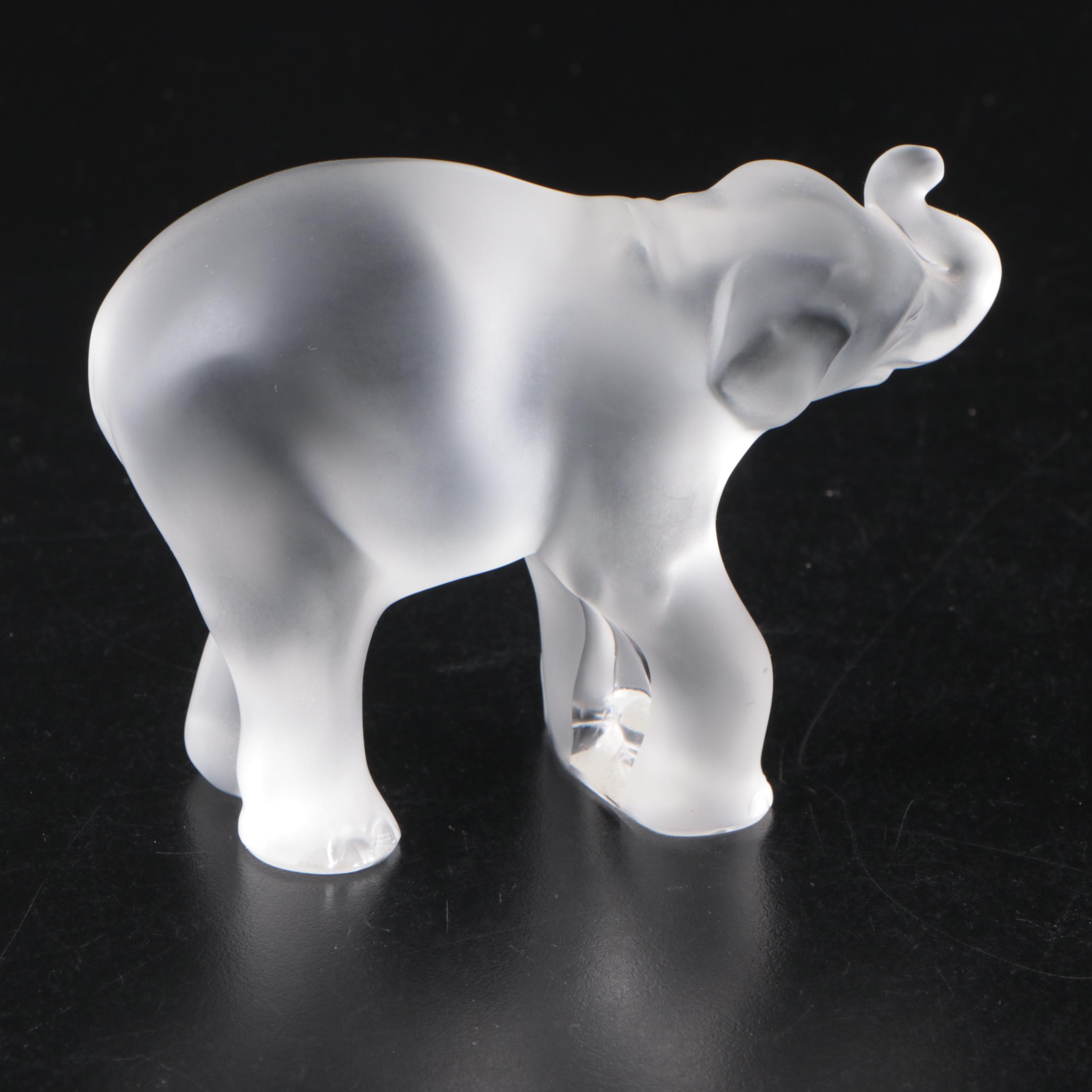 Lalique "Timora" Frosted Crystal Baby Elephant