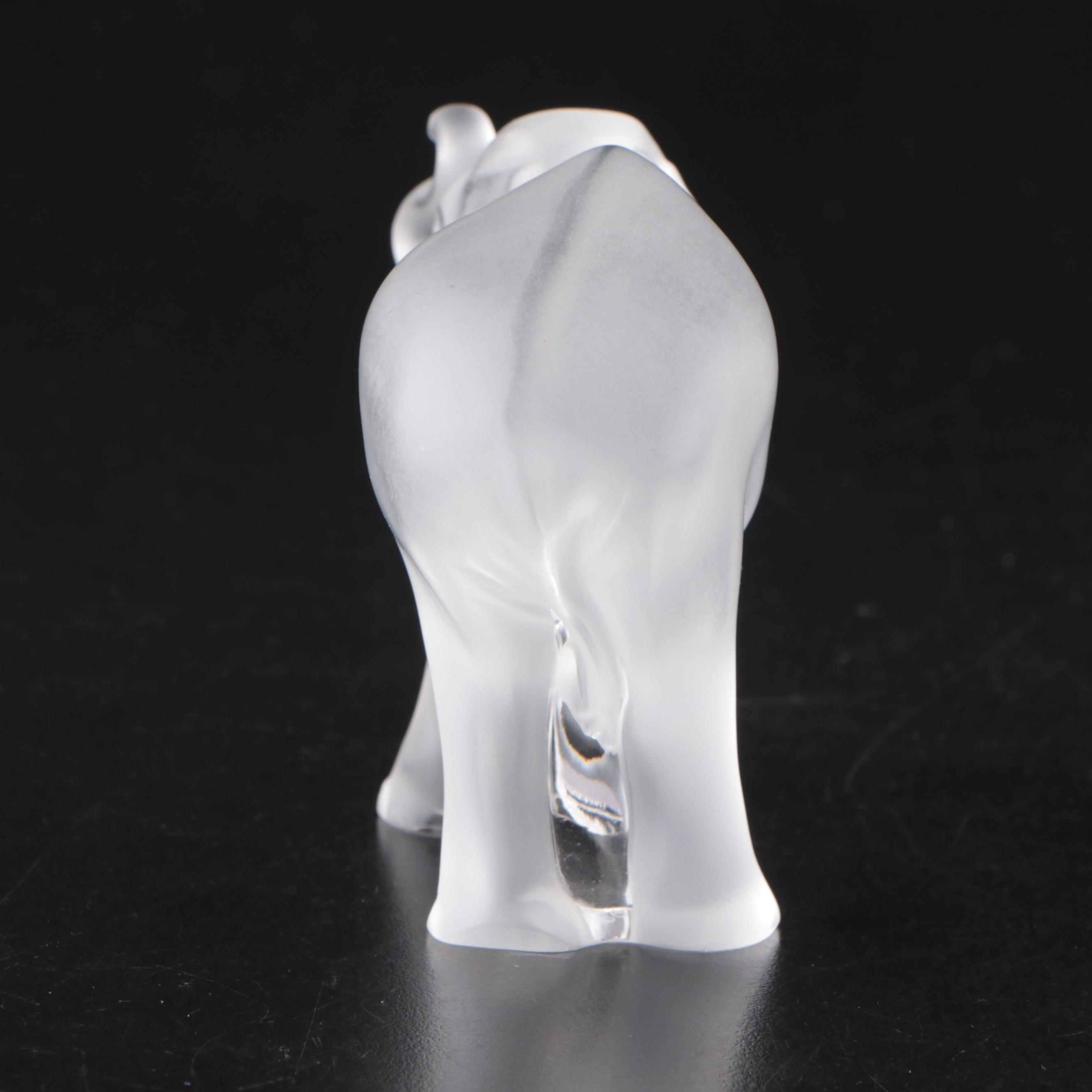 Lalique "Timora" Frosted Crystal Baby Elephant