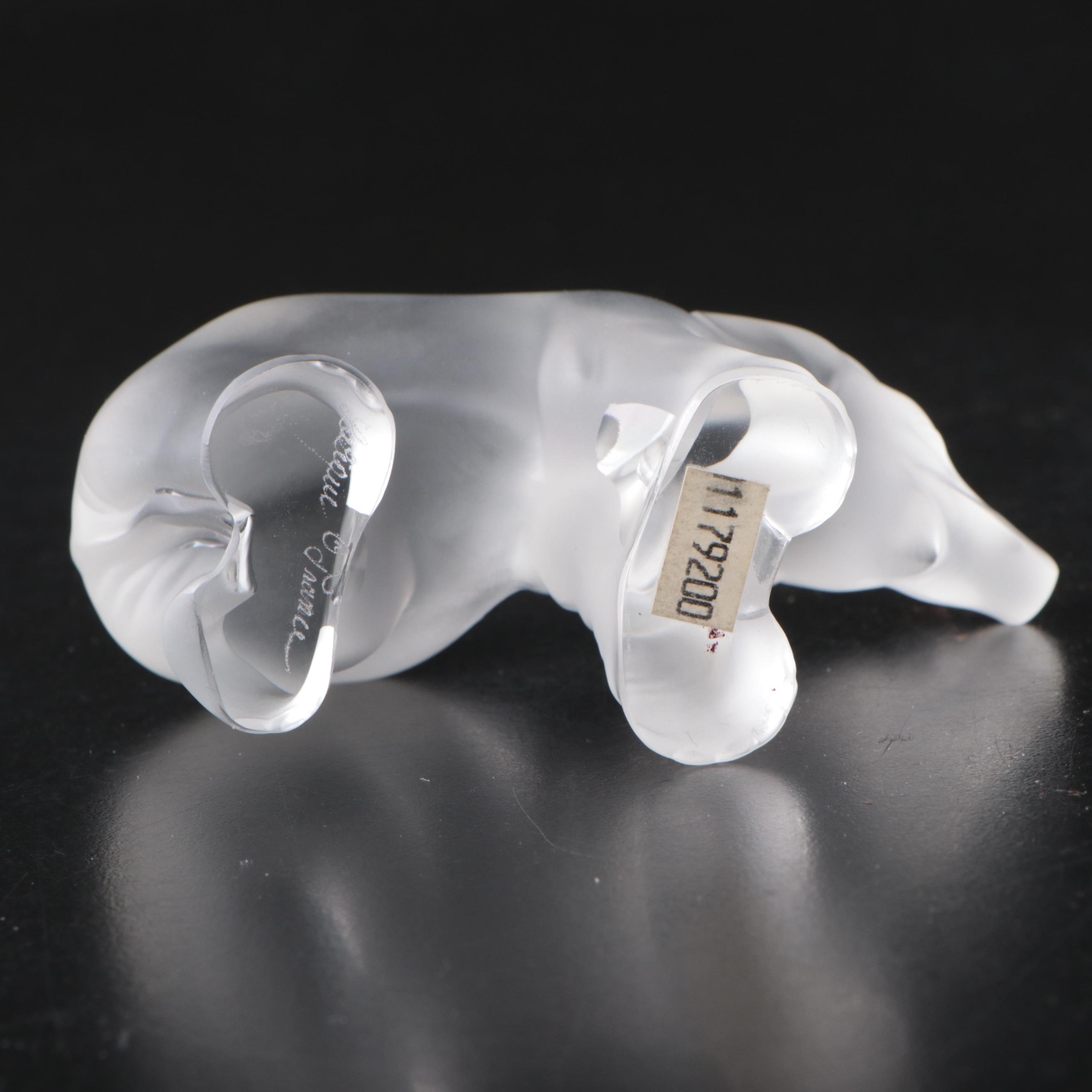 Lalique "Timora" Frosted Crystal Baby Elephant
