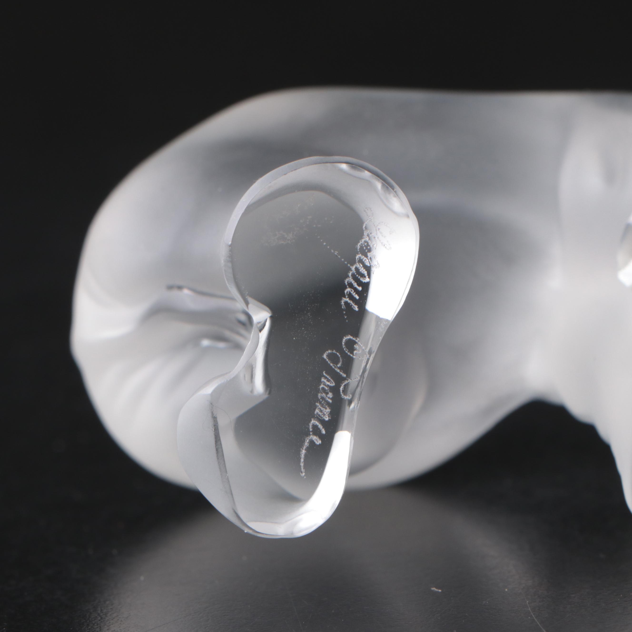 Lalique "Timora" Frosted Crystal Baby Elephant
