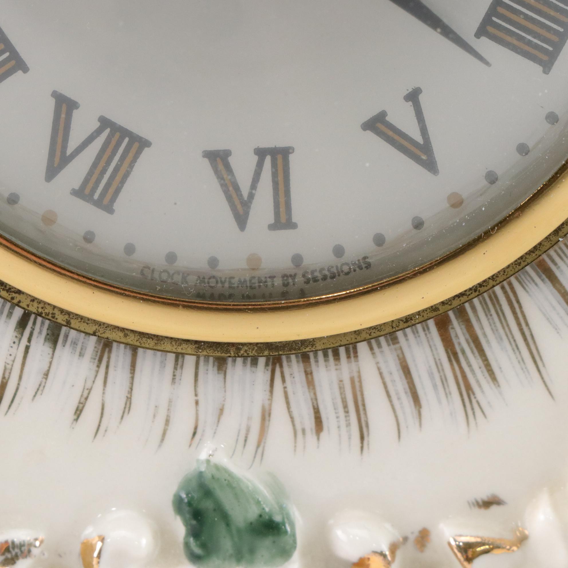 Sessions Electric Mantel Clock with Ceramic Case, Mid 20th Century