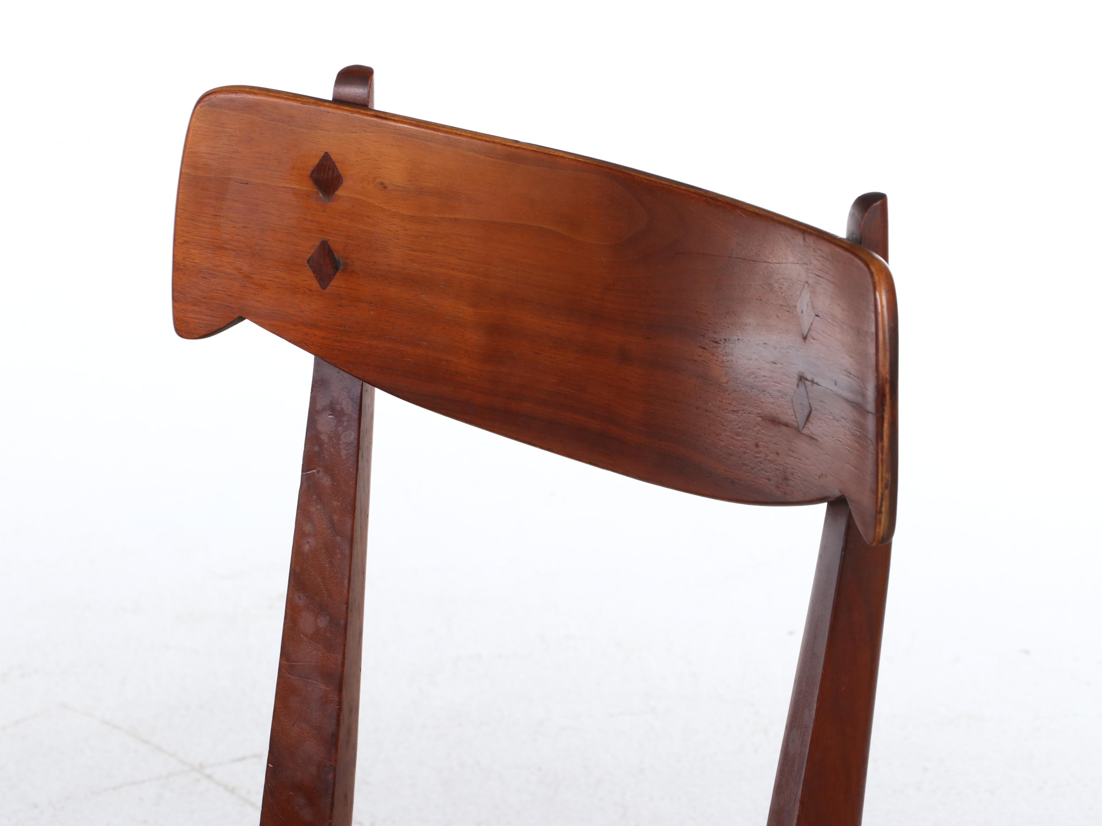 Four Kipp Stewart for Drexel "Declaration" Walnut and Rosewood Dining Chairs
