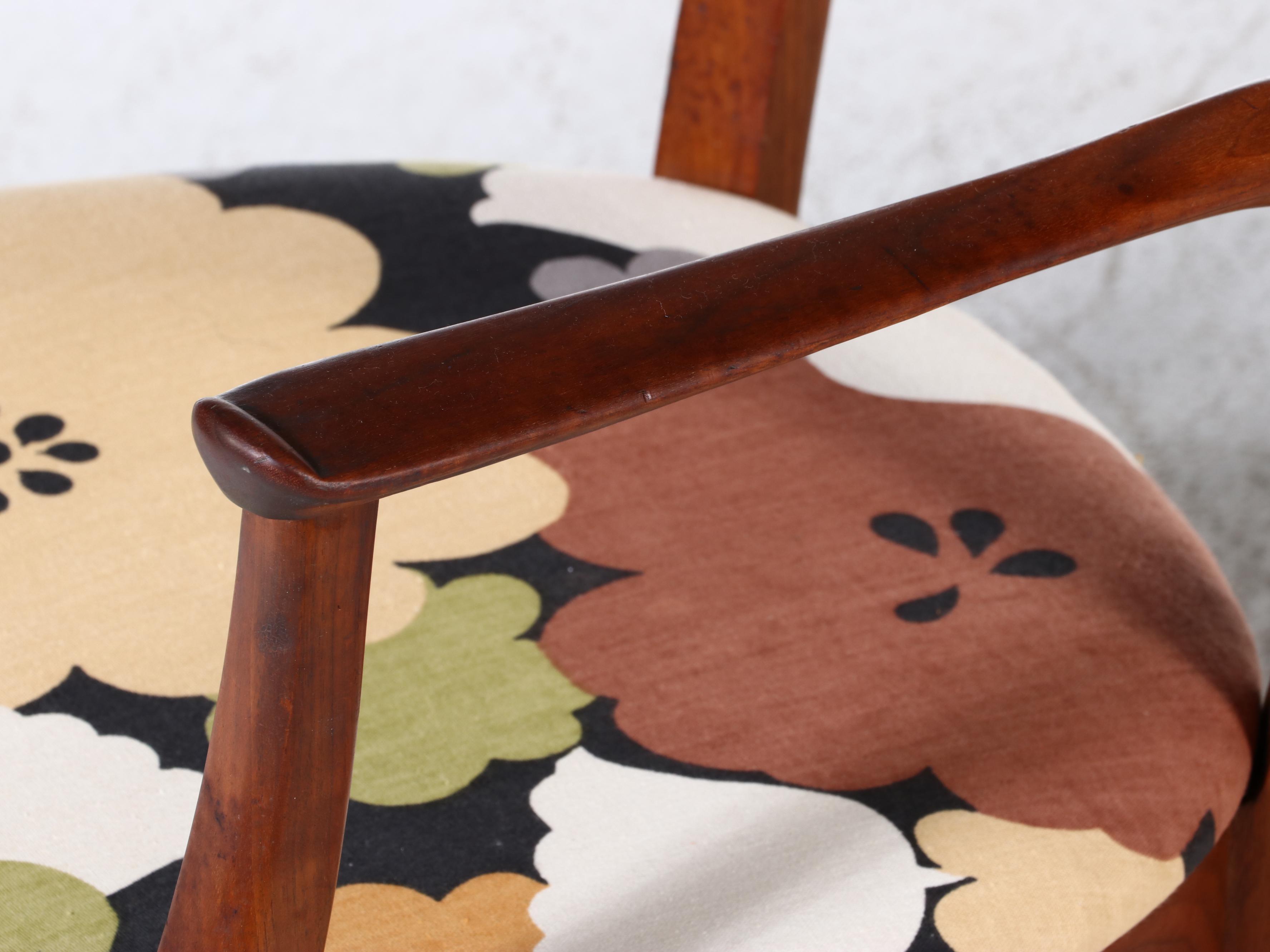 Four Kipp Stewart for Drexel "Declaration" Walnut and Rosewood Dining Chairs