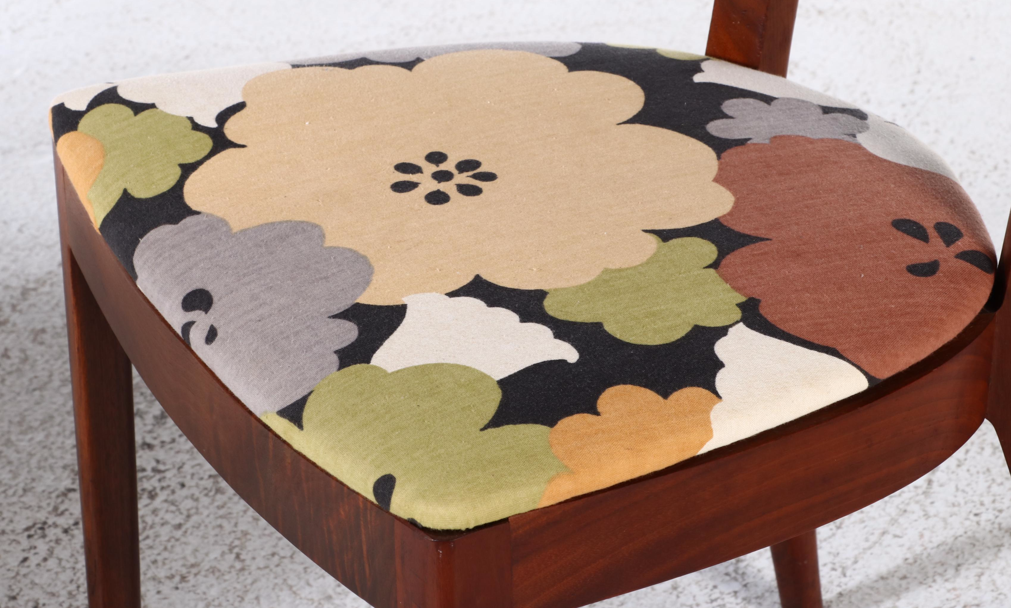 Four Kipp Stewart for Drexel "Declaration" Walnut and Rosewood Dining Chairs