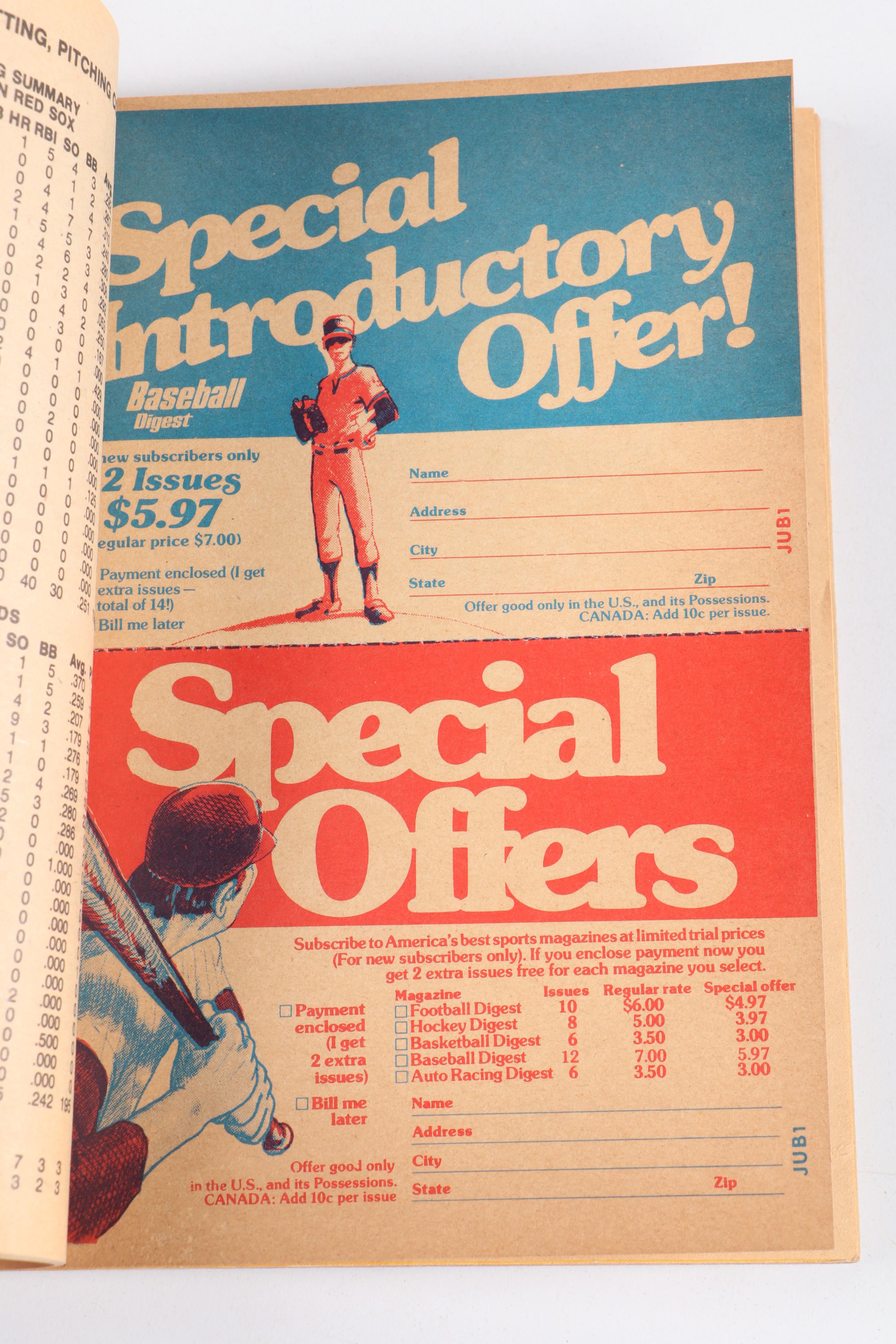 1972 Pittsburgh Pirates Official Scorebook with "Baseball Digest" and More