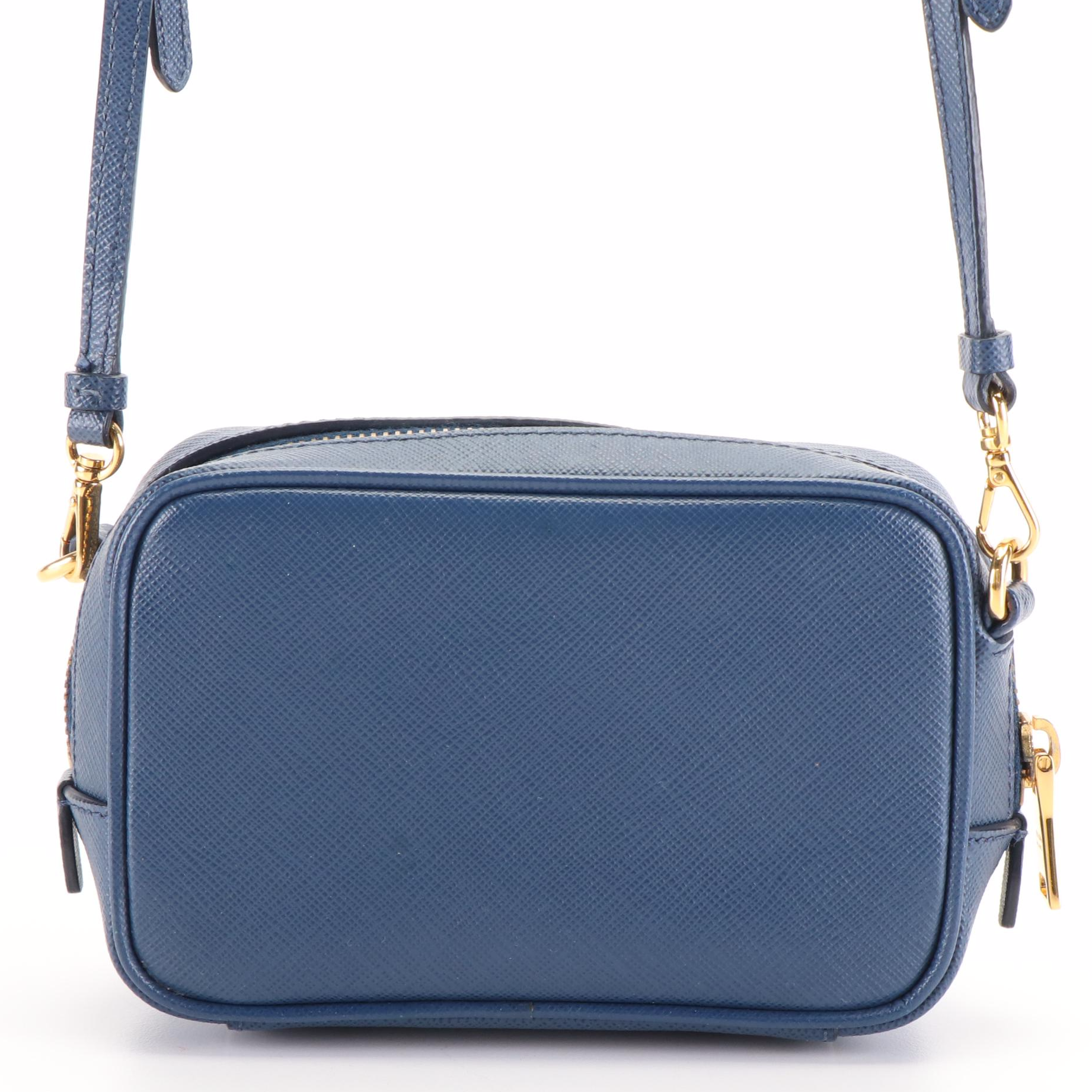 Prada Crossbody Bag in Blue Saffiano Leather
