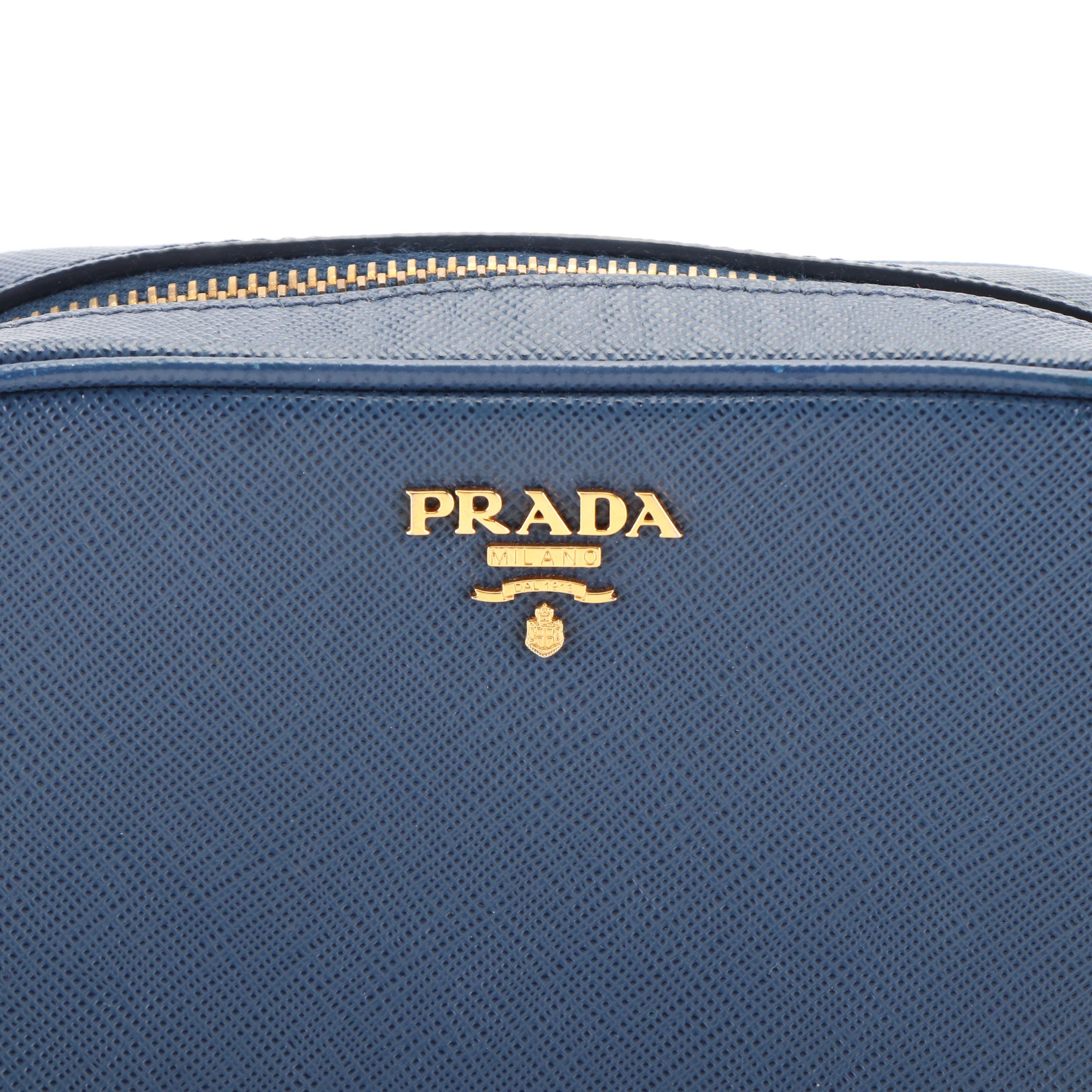 Prada Crossbody Bag in Blue Saffiano Leather