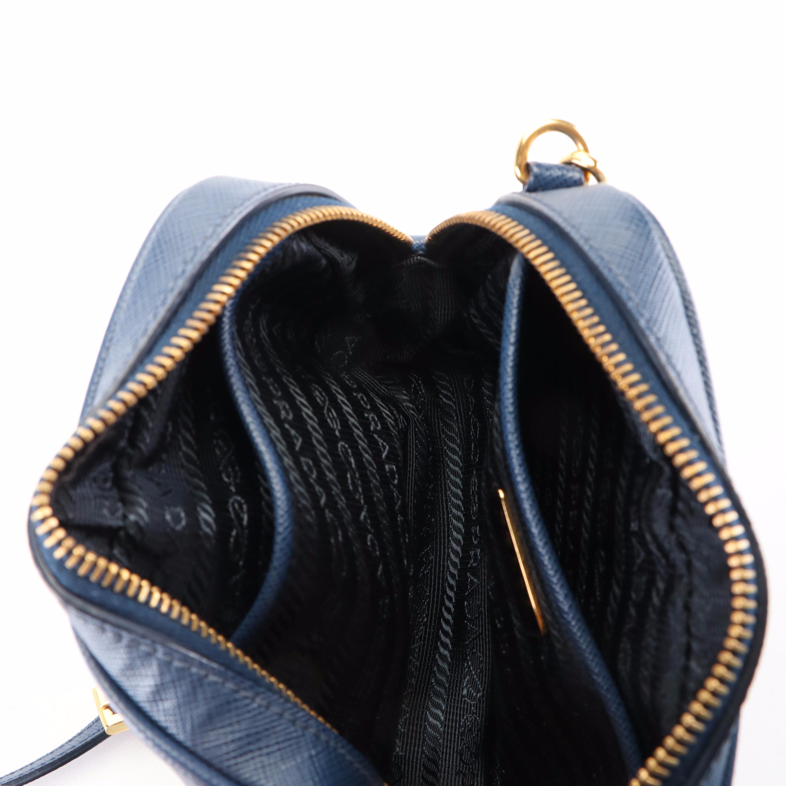 Prada Crossbody Bag in Blue Saffiano Leather