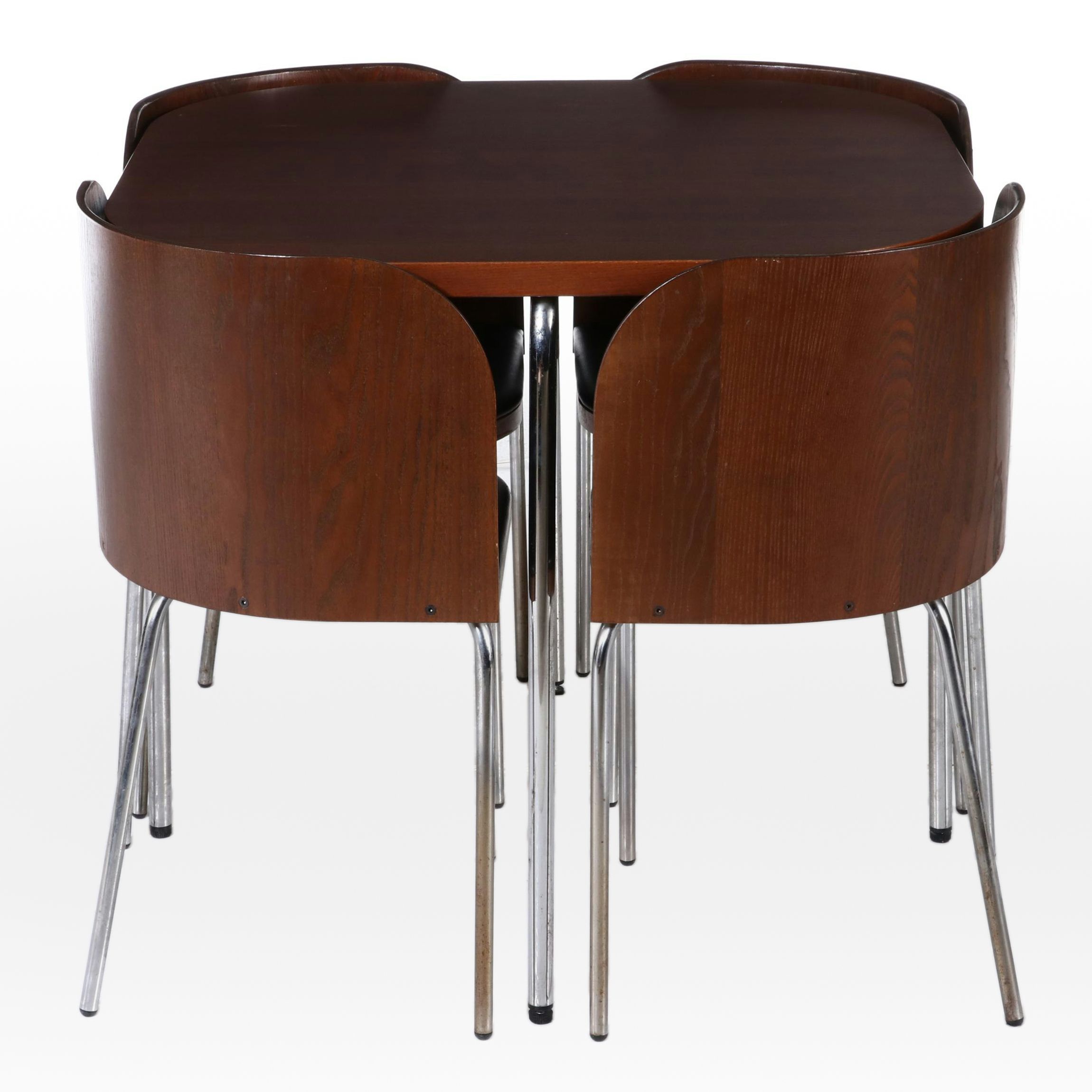 Five-Piece Sandra Kragnert for IKEA "Fusion" Ash-Veneered and Steel Dining Set