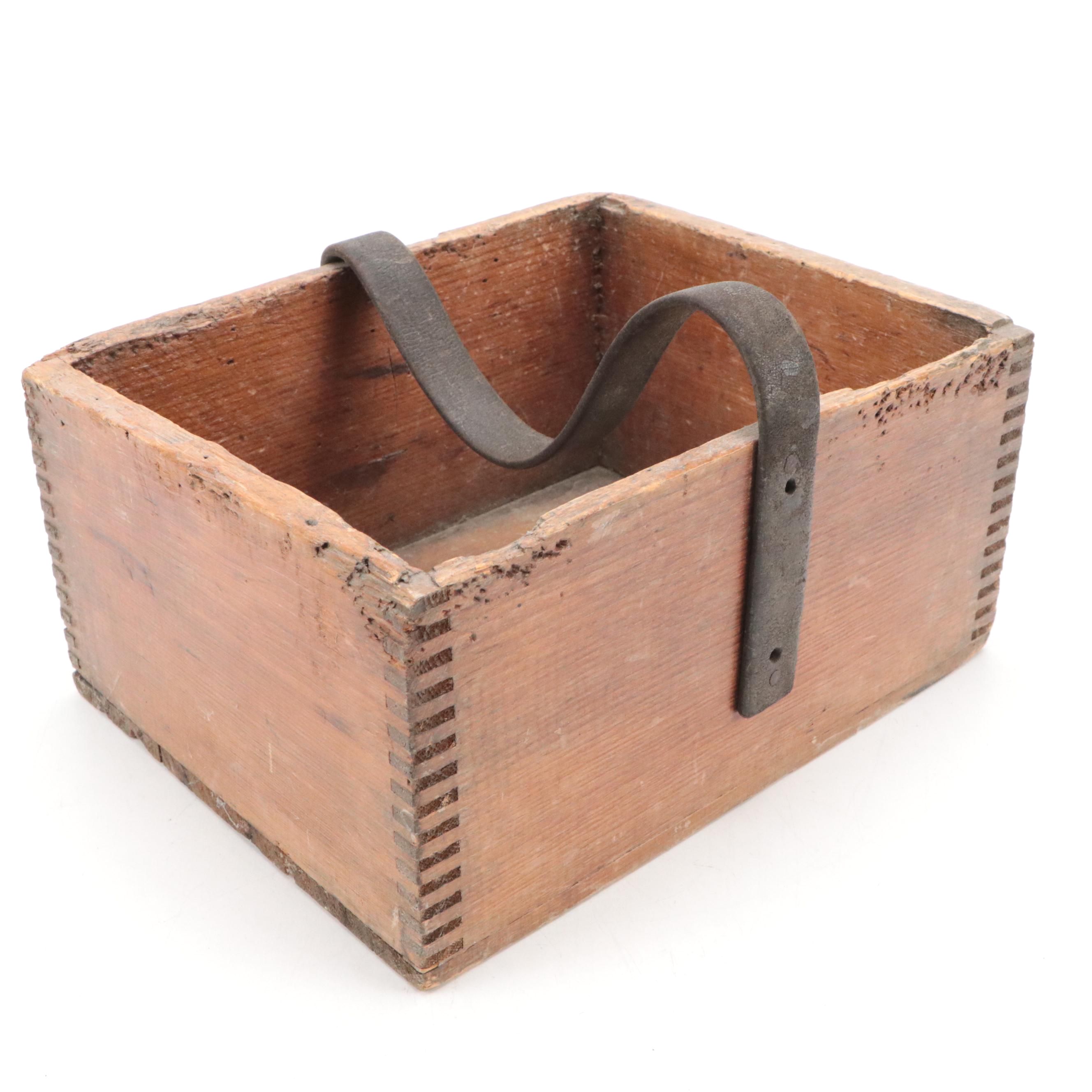 Victorian Farrier's Oak and Leather Caddy