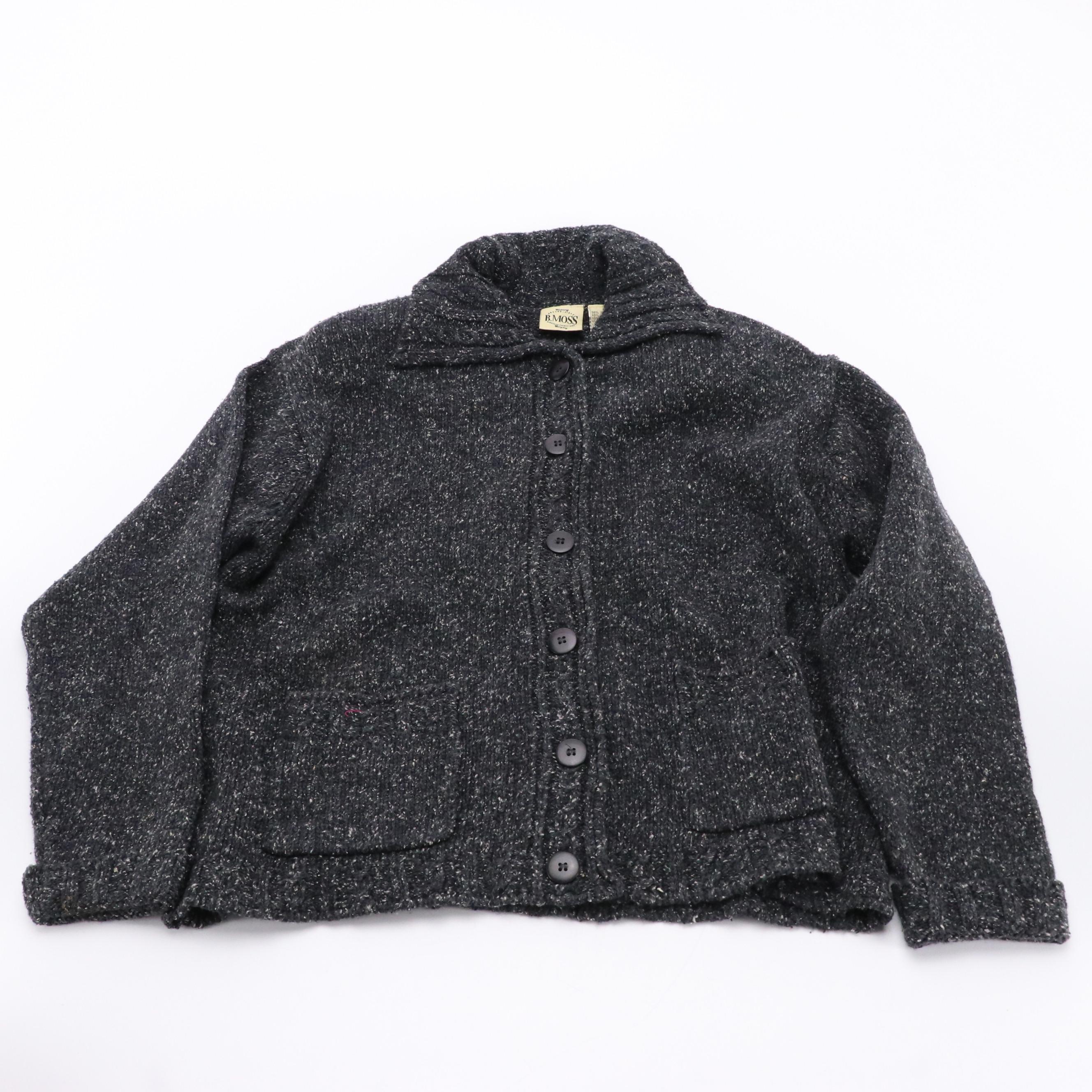 Orvis Silk Blend Sweater, Eddie Bauer Cardigan, B. Moss Button-Front Wool Jacket